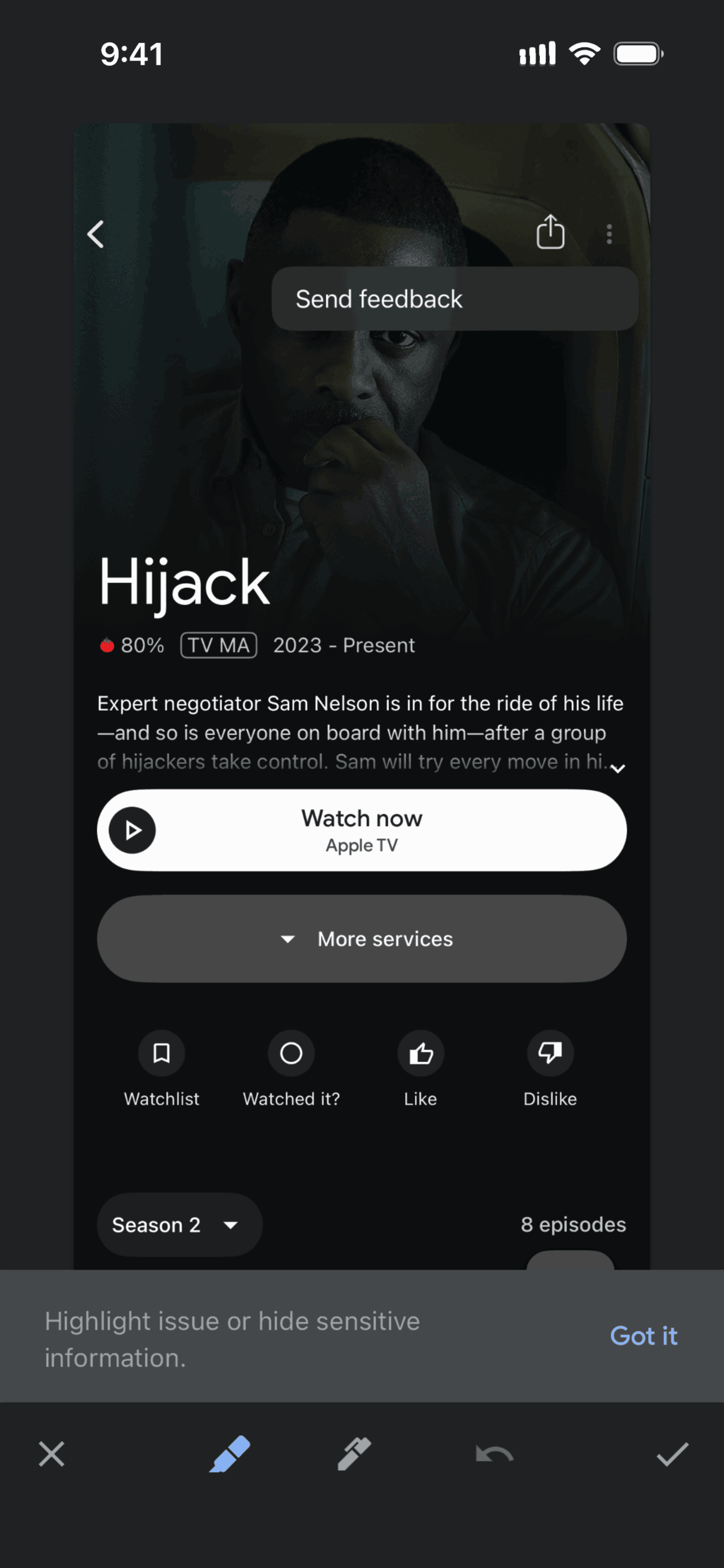 Google TV iOS Entertainment interface screenshot 9