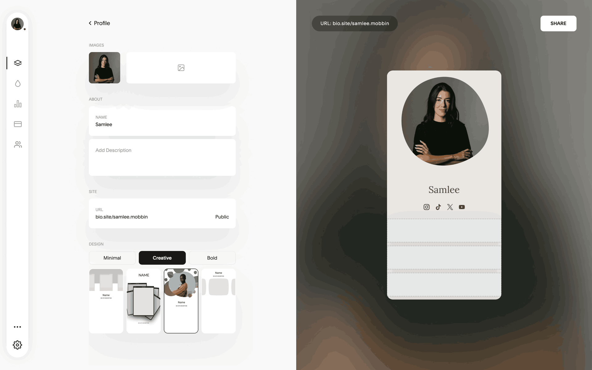 Biosites Web Business interface screenshot 24