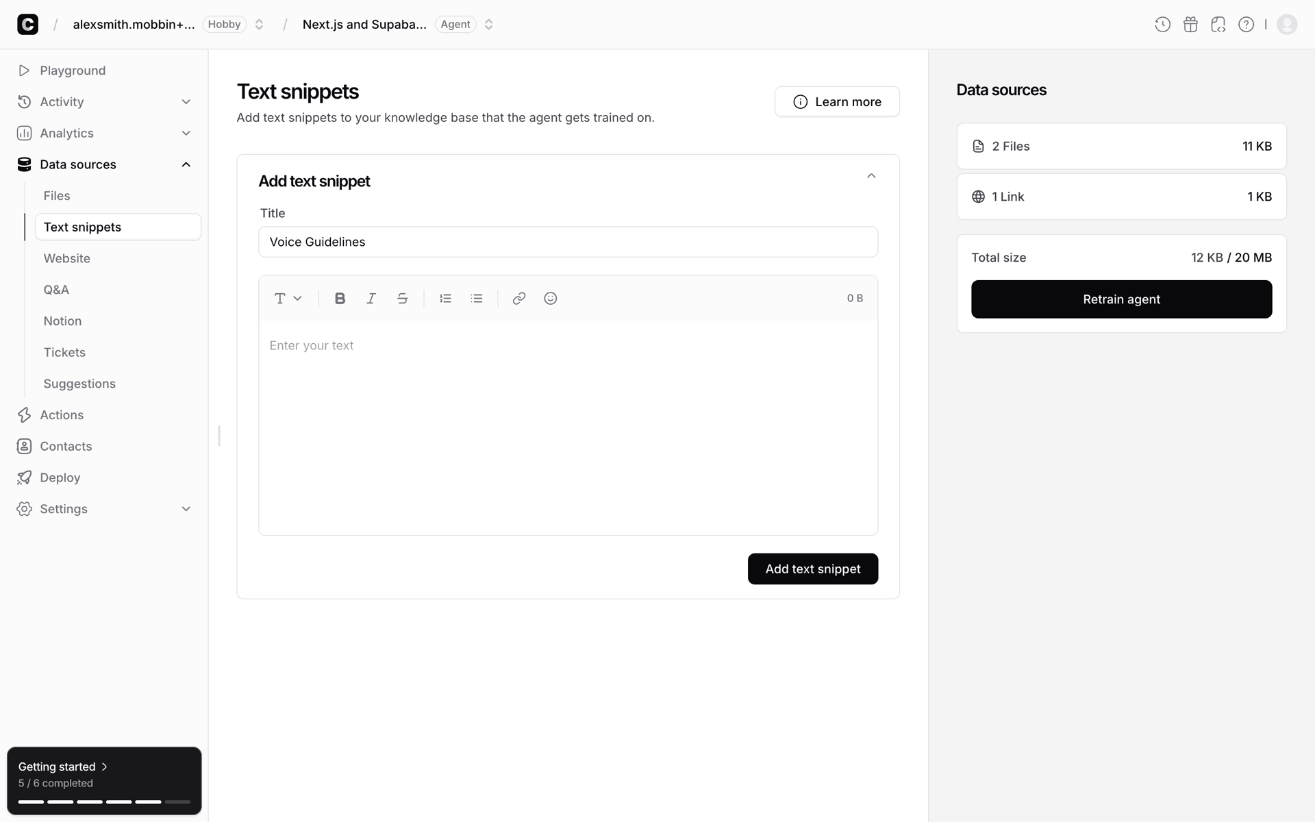 Chatbase Web Business interface screenshot 21