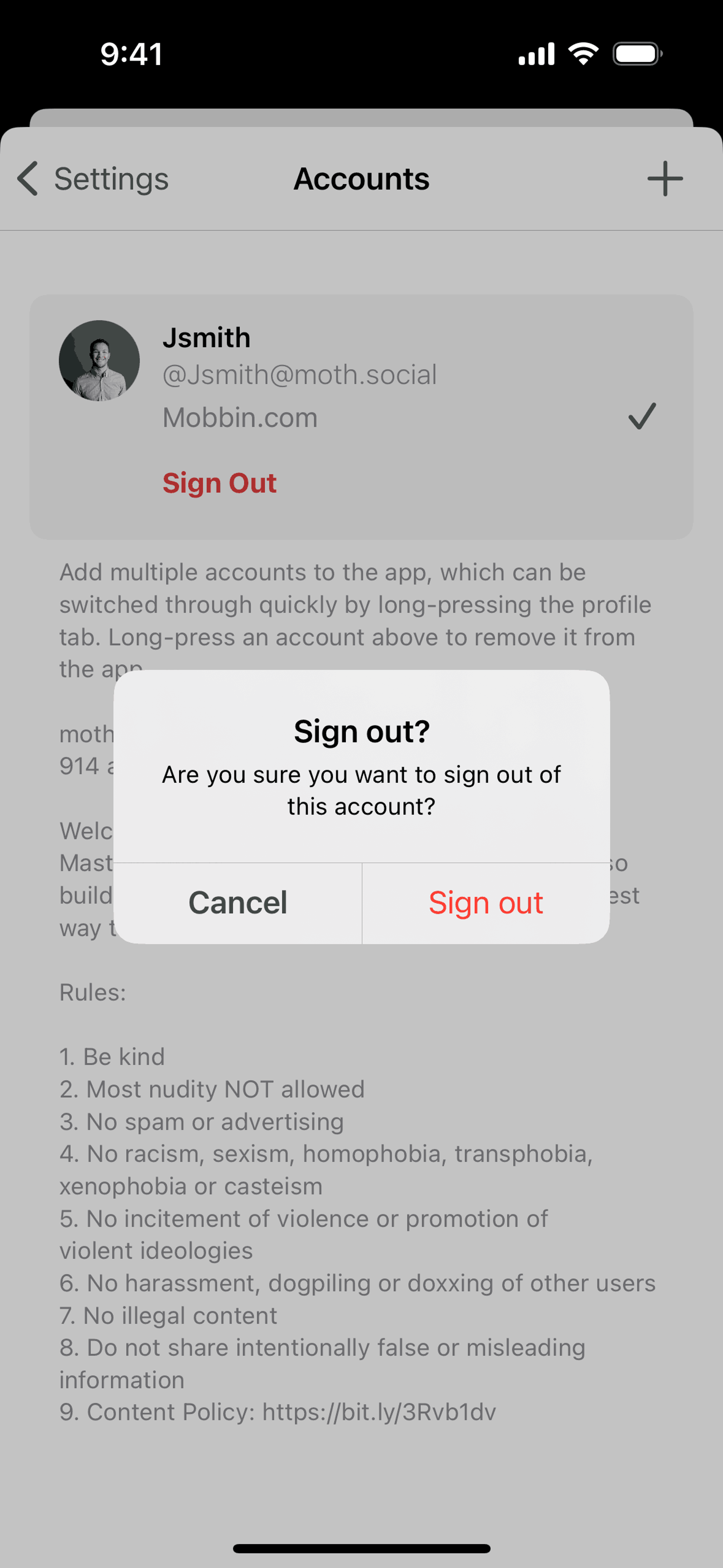 Mammoth iOS Social Networking interface screenshot 11