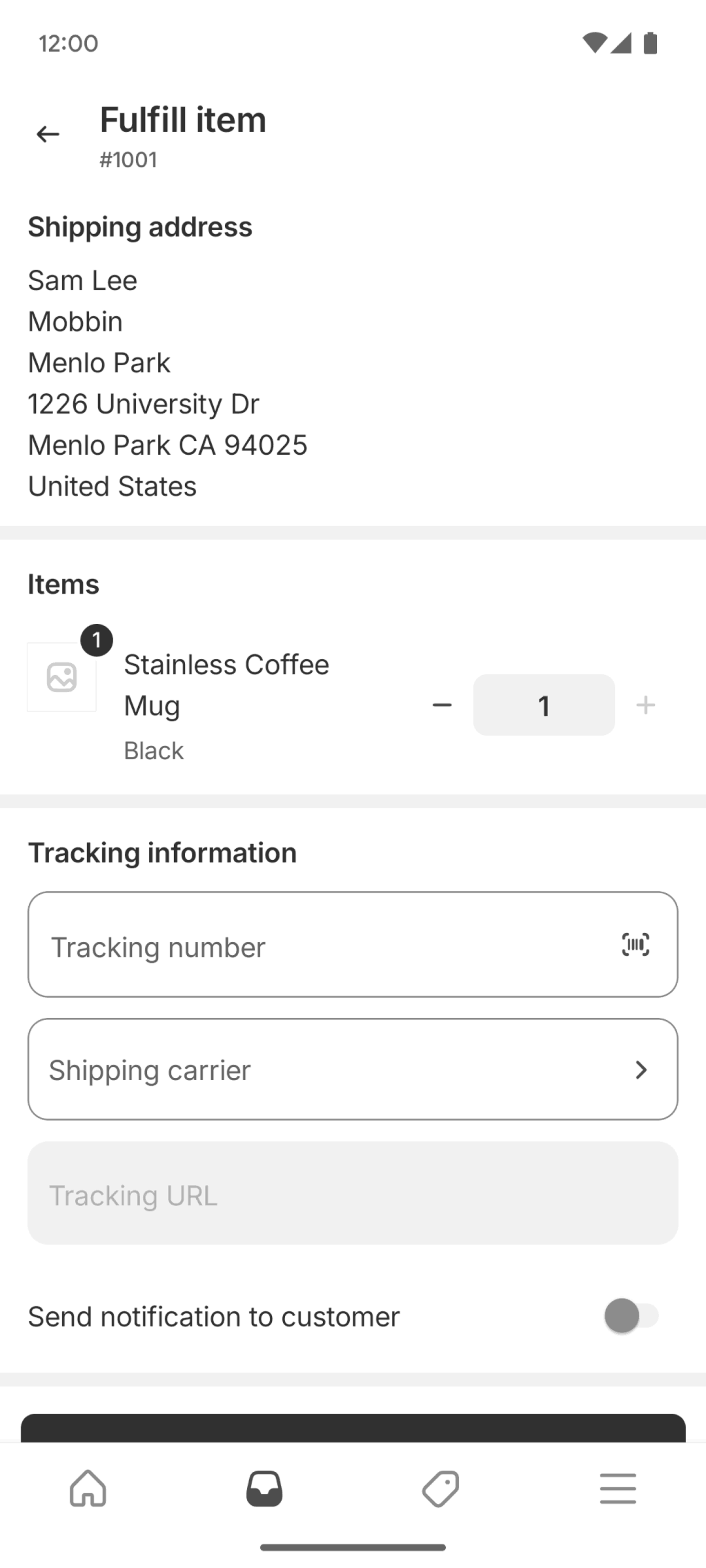 Shopify Android Business interface screenshot 12