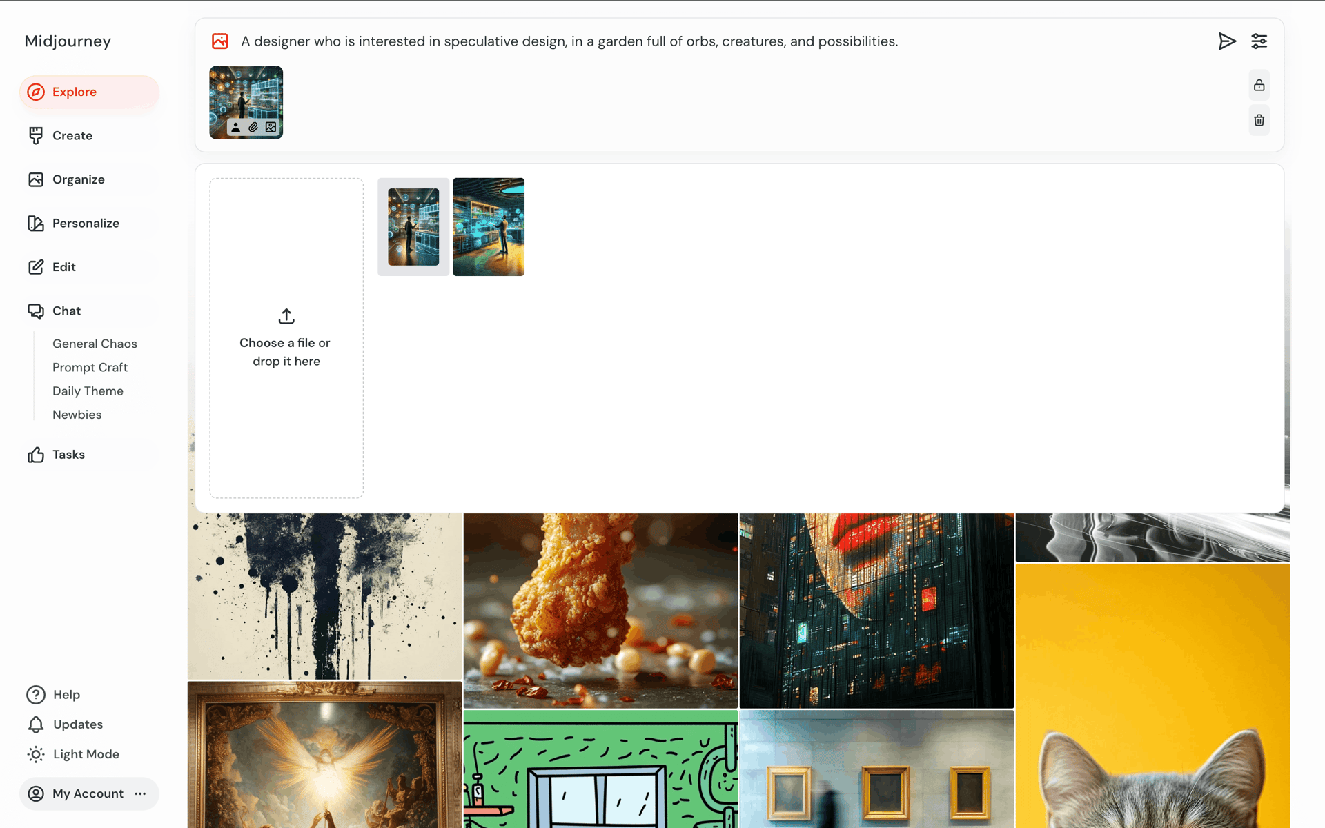 Midjourney Web AI interface screenshot 2
