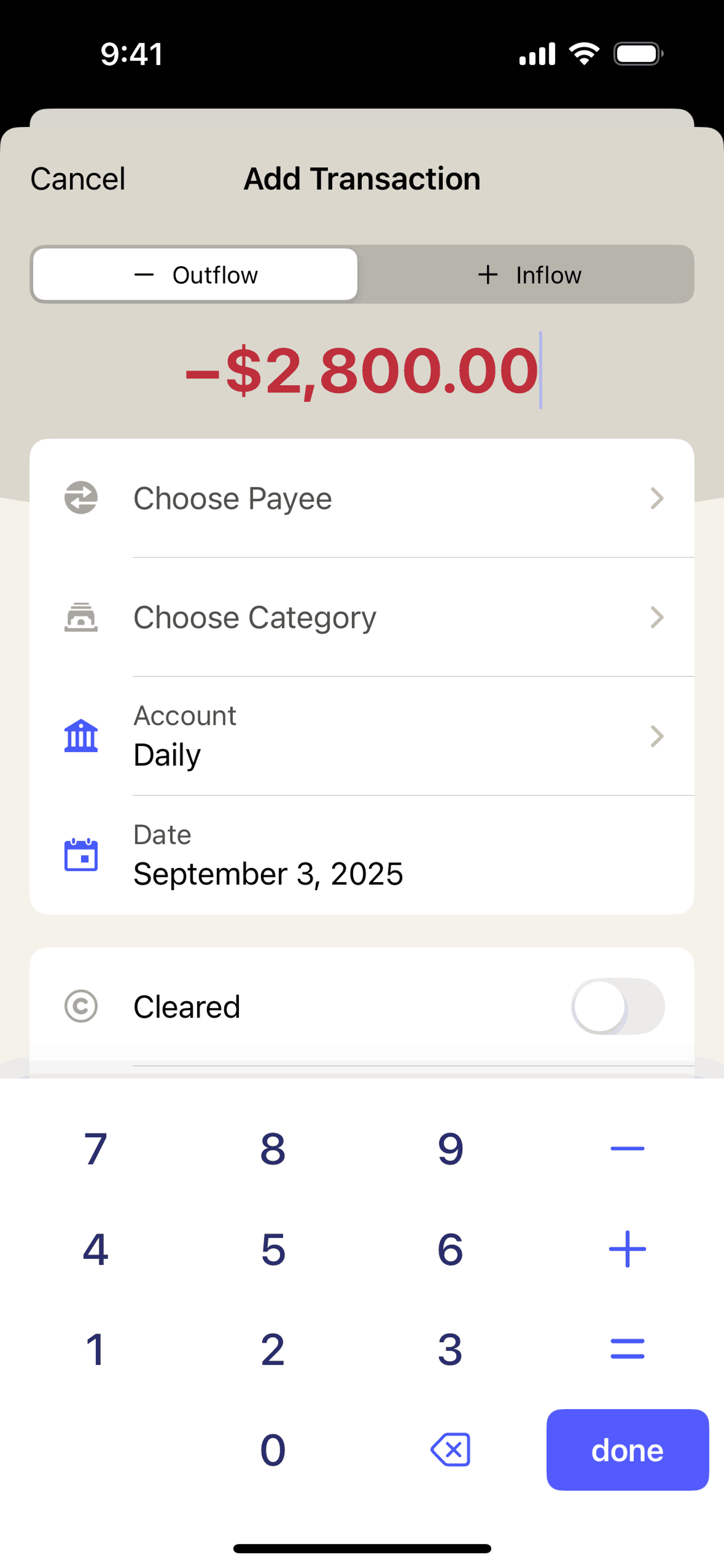 YNAB iOS Finance interface screenshot 10