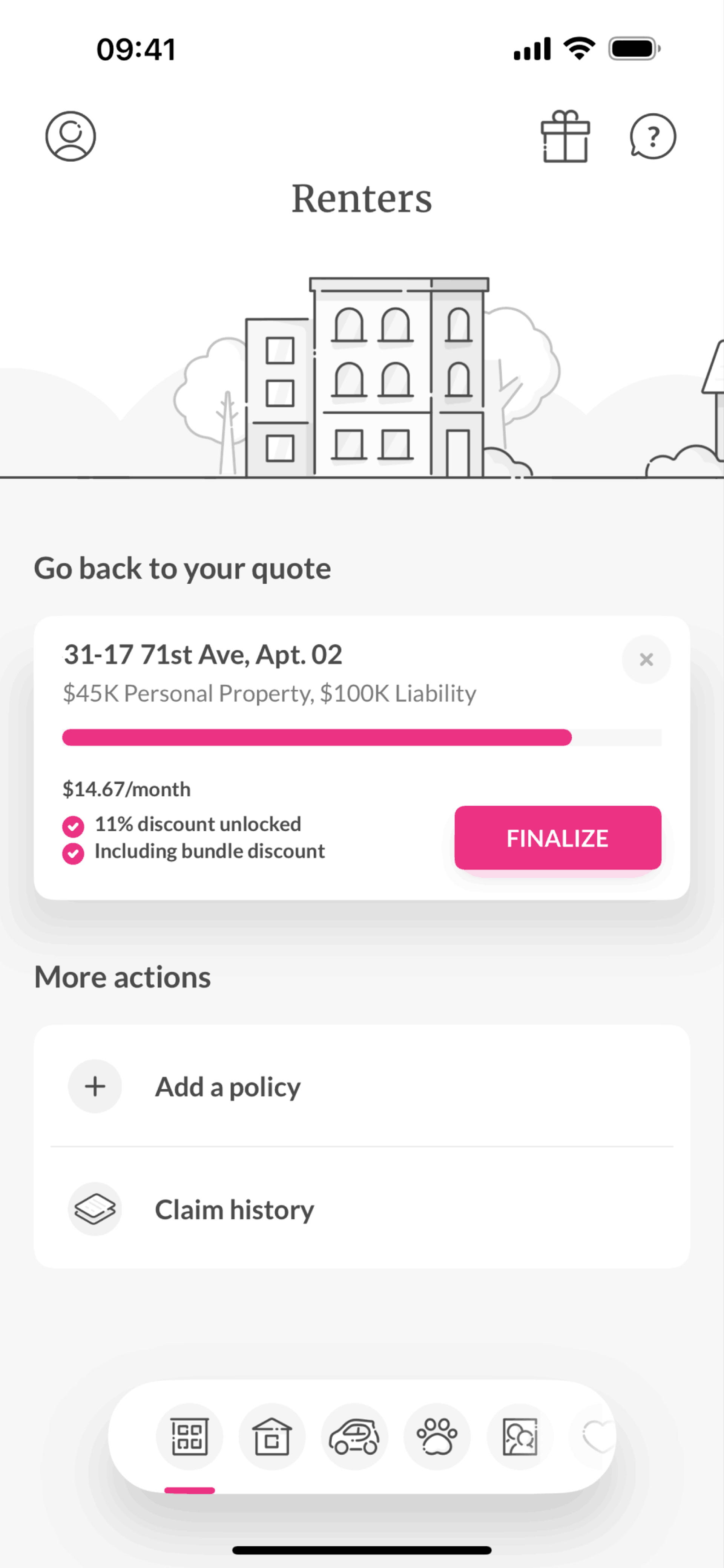 Lemonade Insurance iOS Finance interface screenshot 2