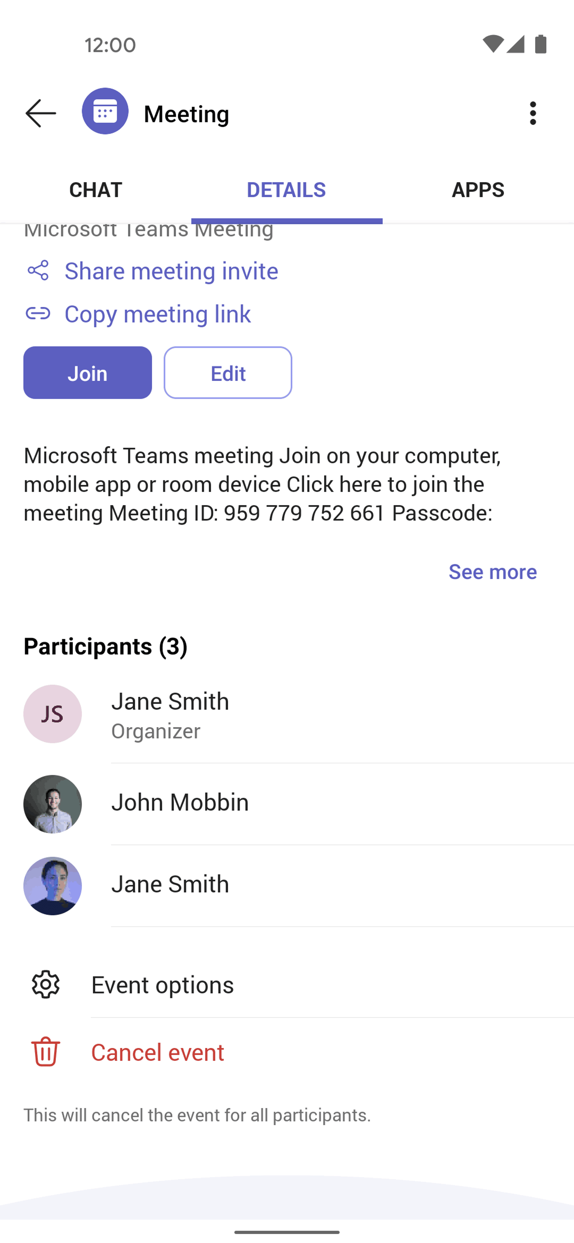 Microsoft Teams Android Business interface screenshot 2