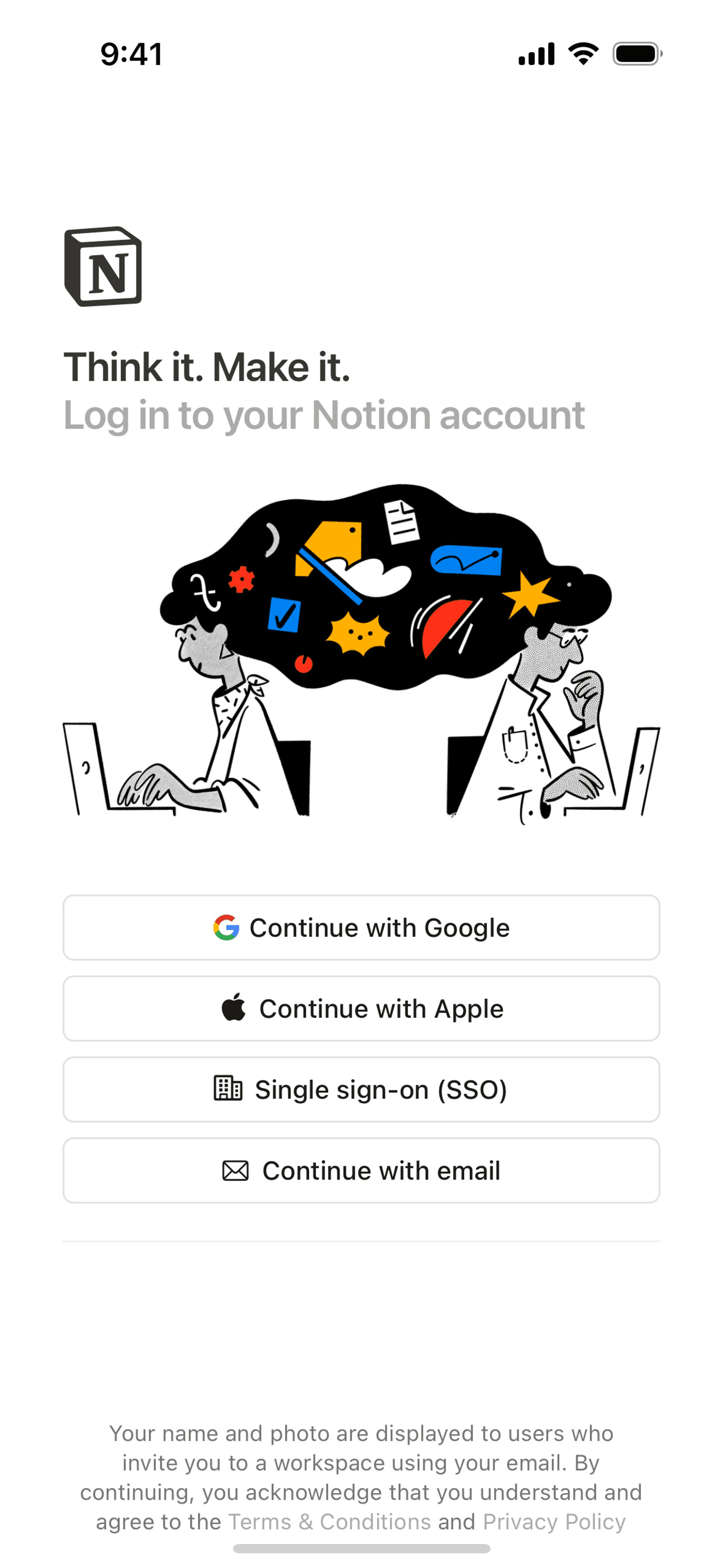 Notion iOS Collaboration interface screenshot 1