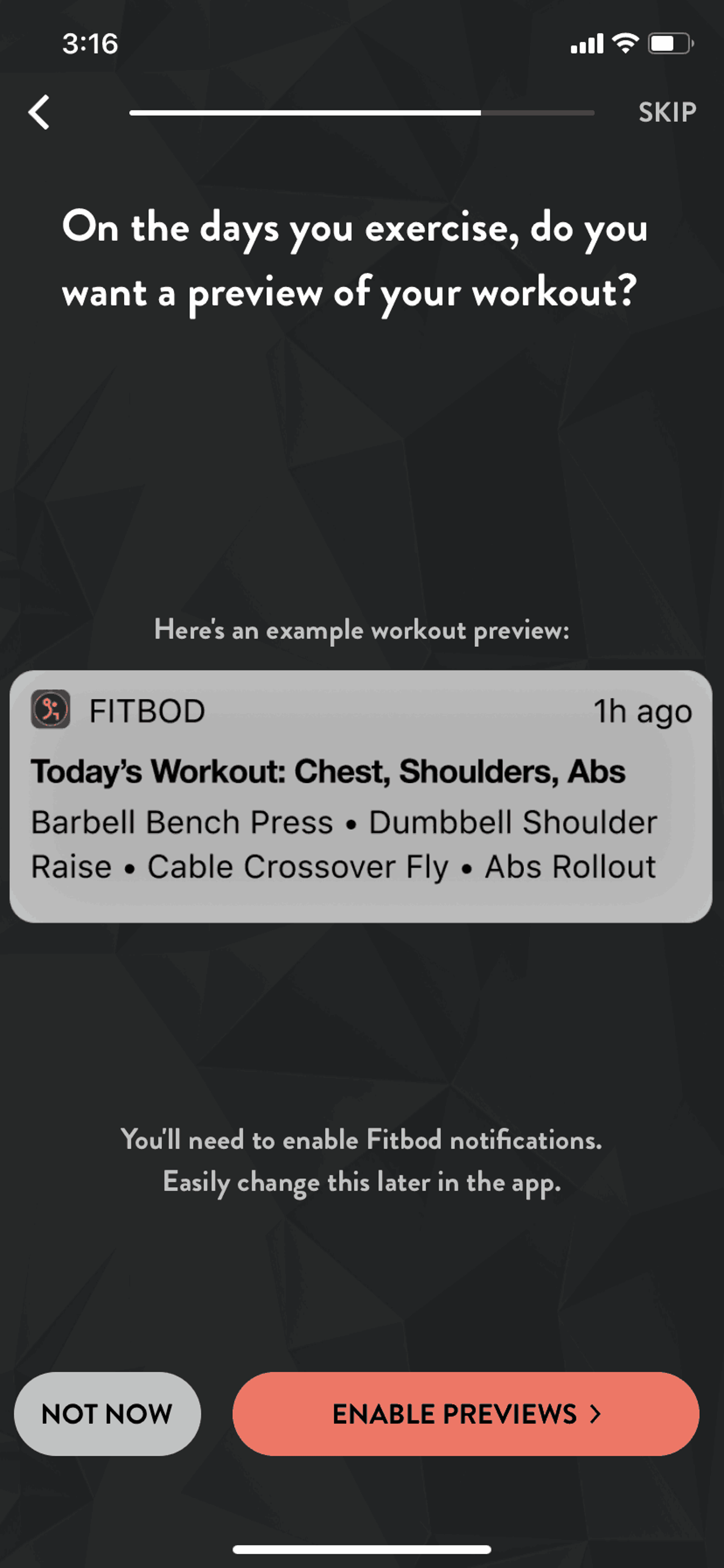 Fitbod iOS Health & Fitness interface screenshot 13