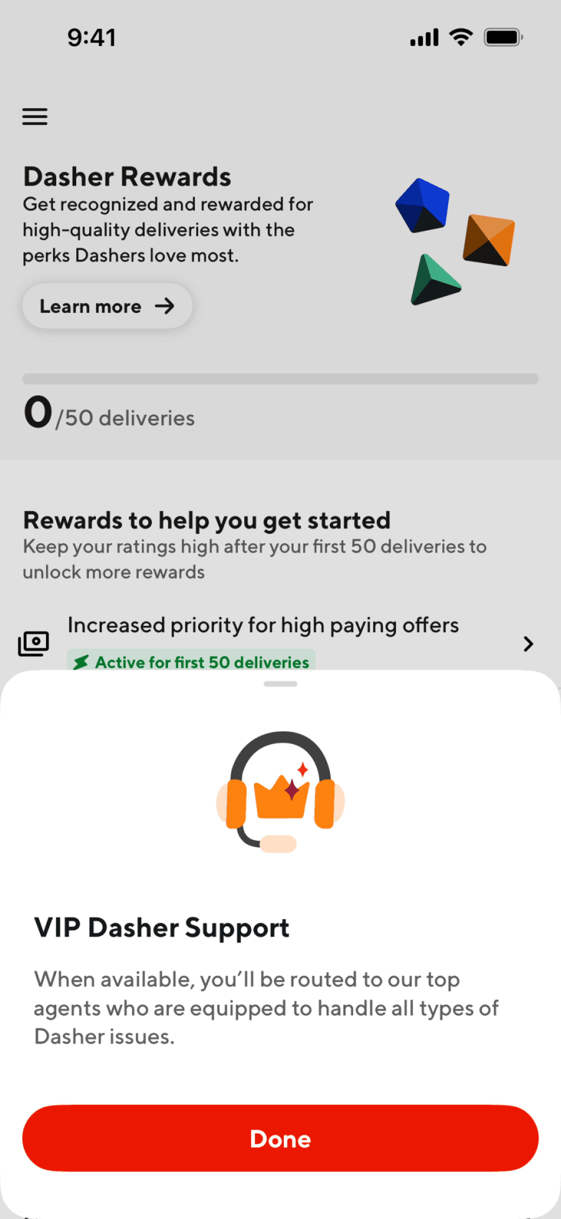 DoorDash Dasher iOS Business interface screenshot 3