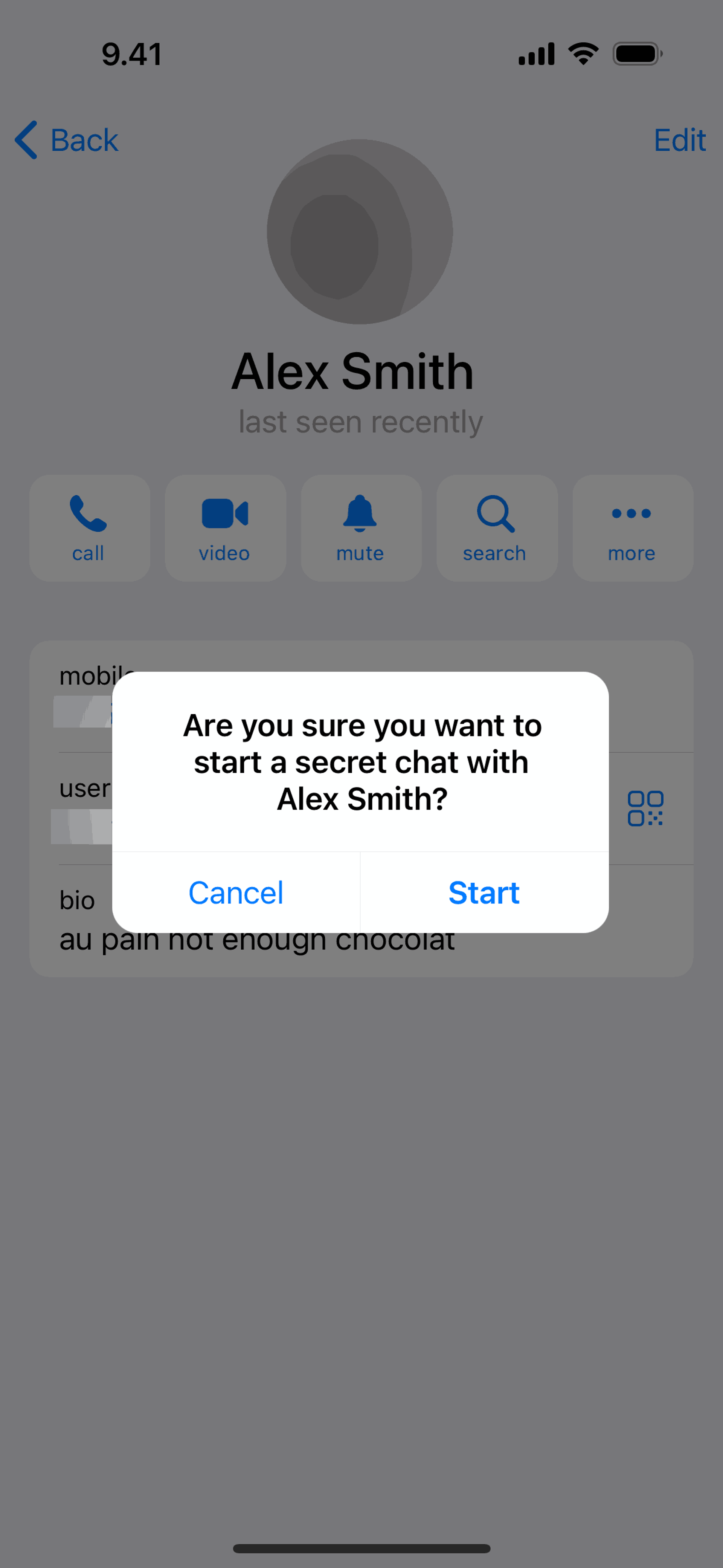 Telegram iOS Social Networking interface screenshot 16