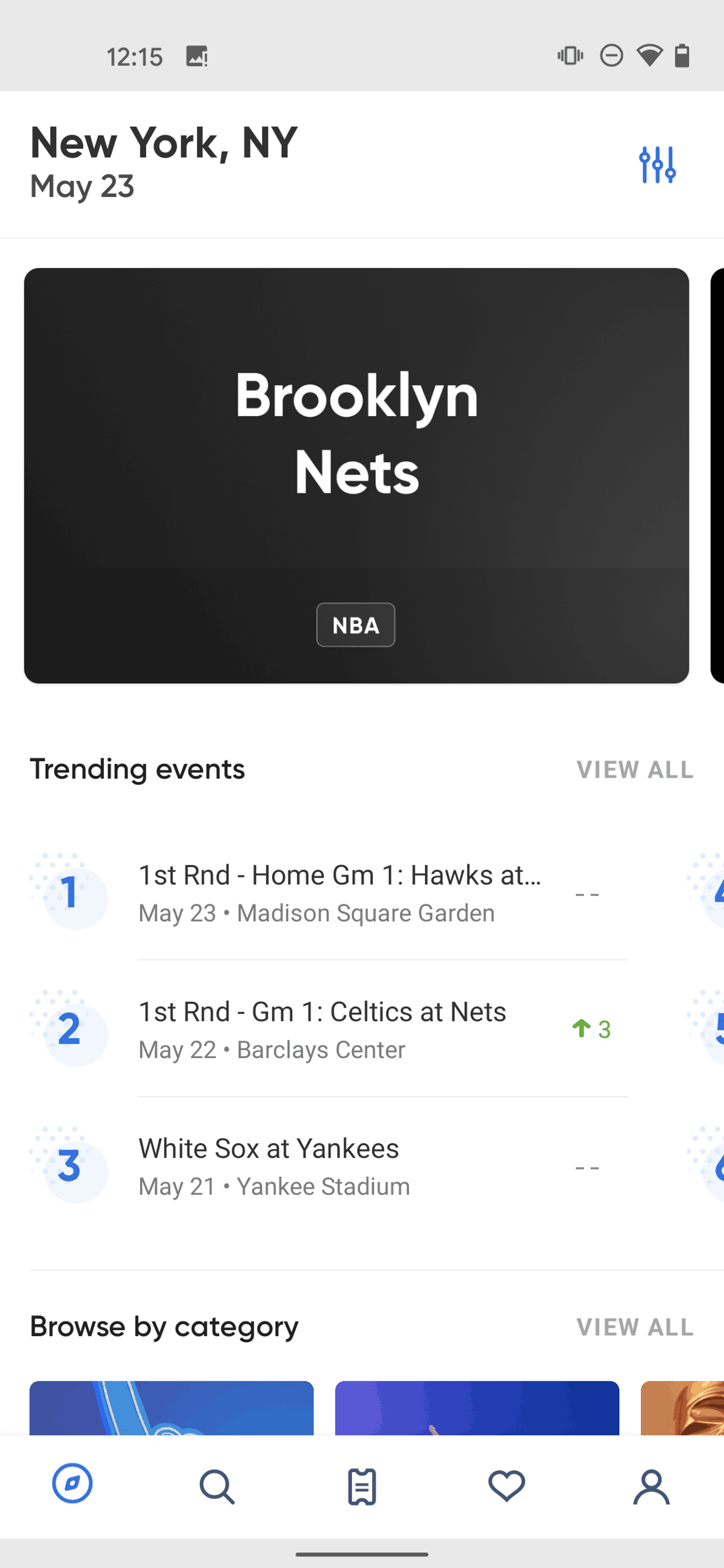 SeatGeek Android Entertainment interface screenshot 20