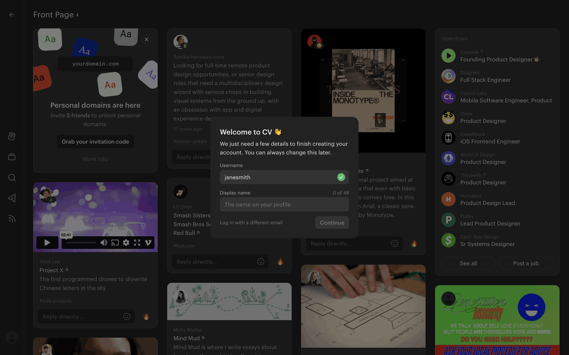 Read.cv Web Social Networking interface screenshot 11