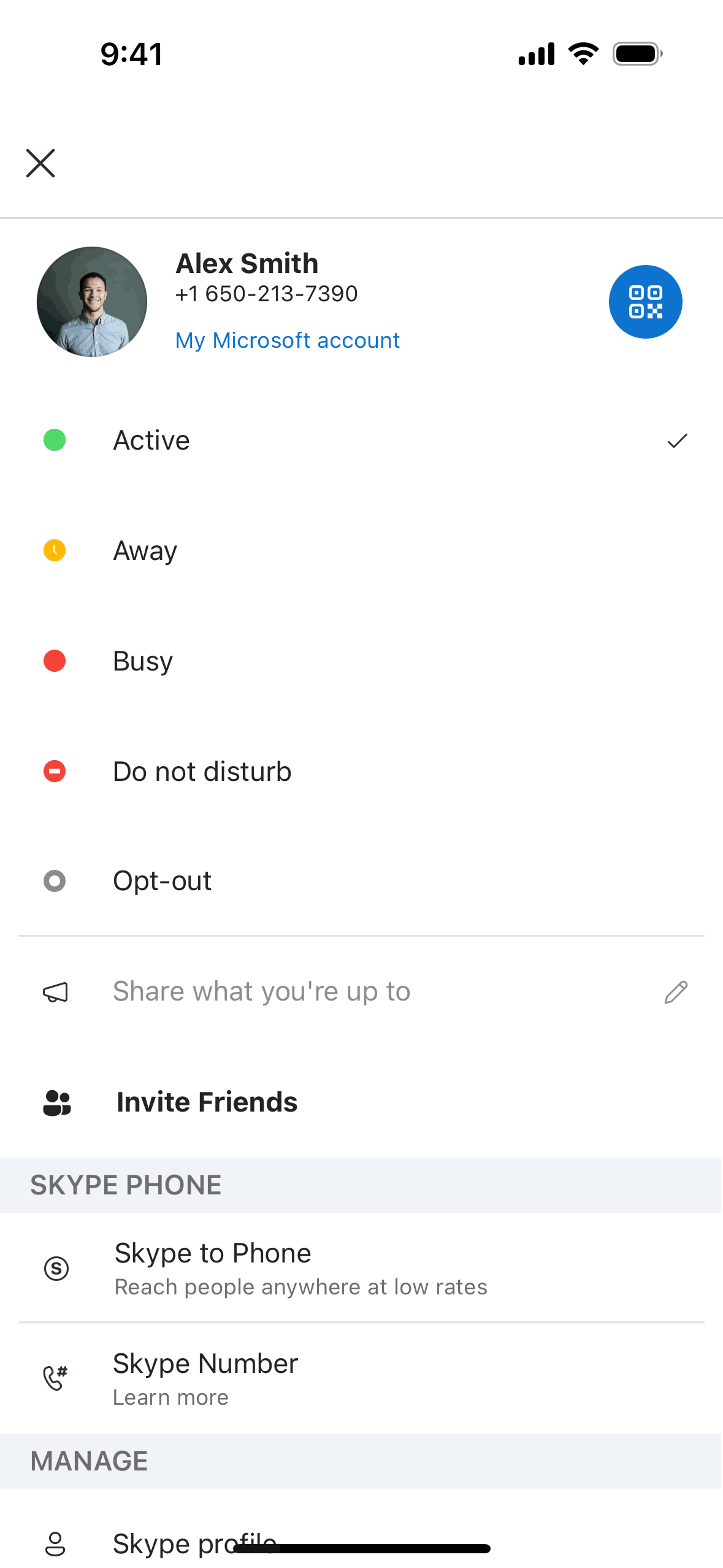 Skype iOS Communication interface screenshot 15