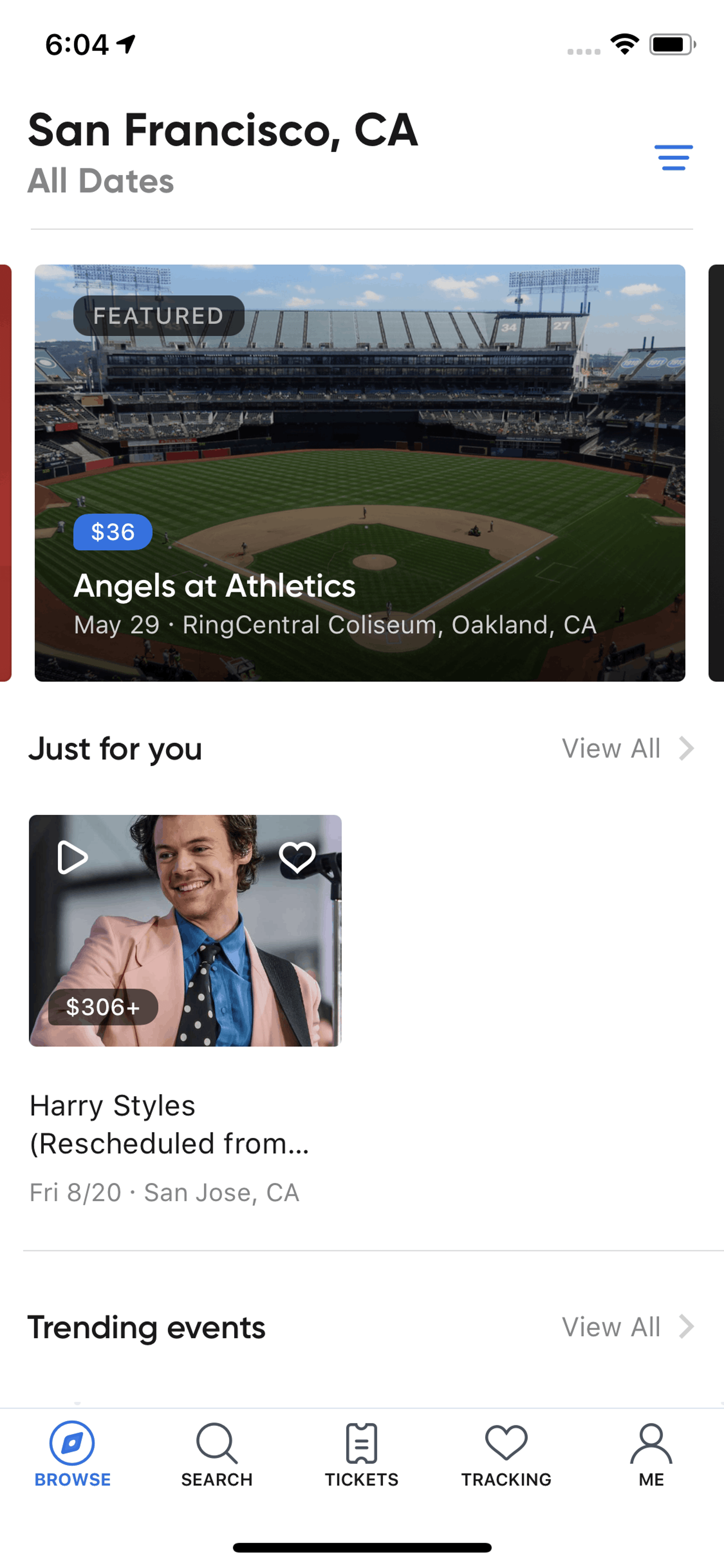 SeatGeek iOS Entertainment interface screenshot 18