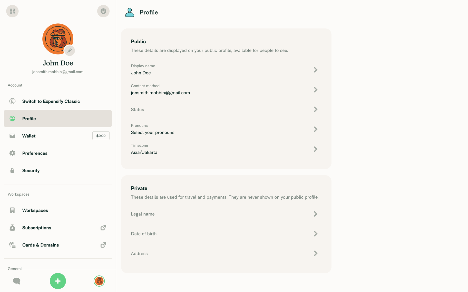 Expensify Web Finance interface screenshot 6