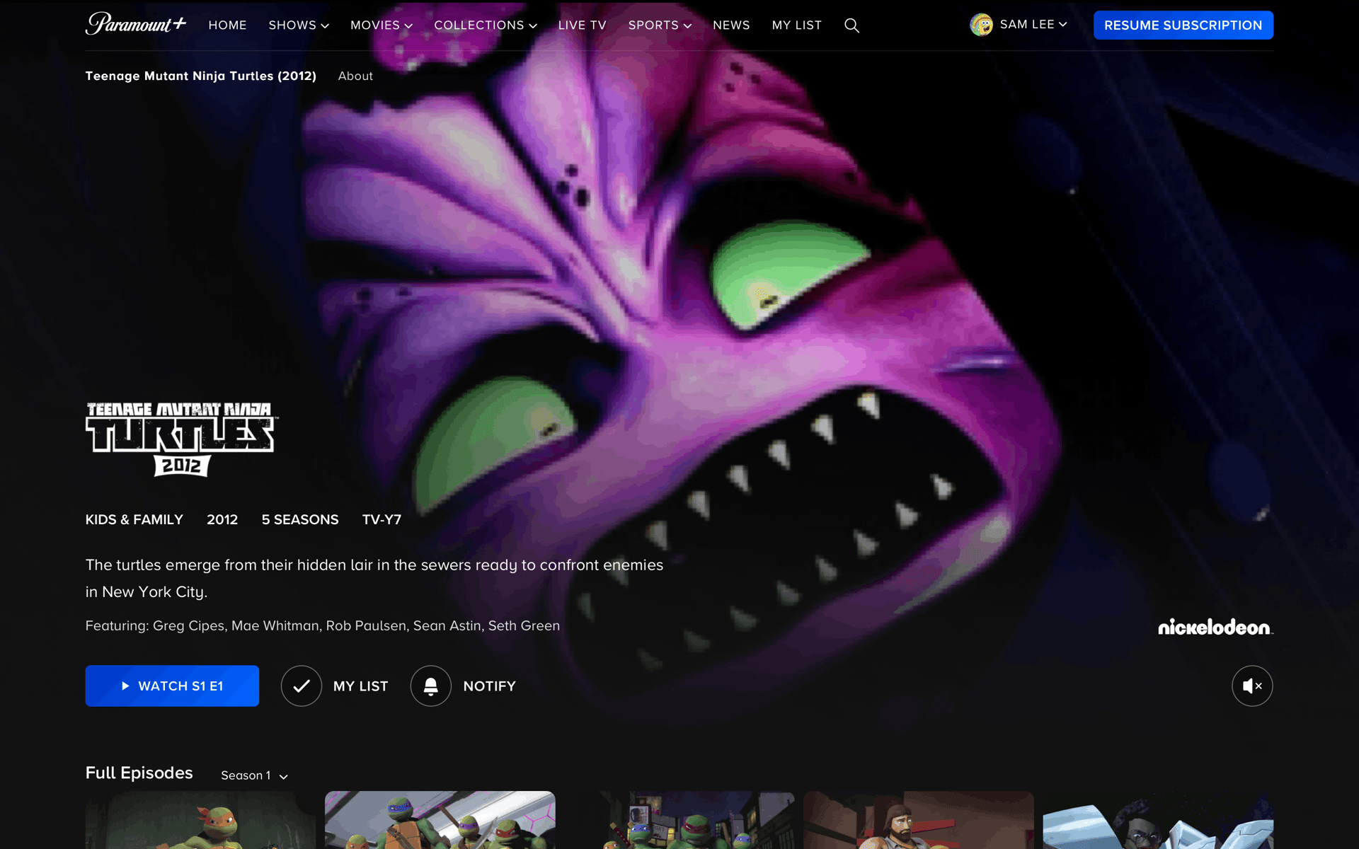 Paramount+ Web streaming interface screenshot 13