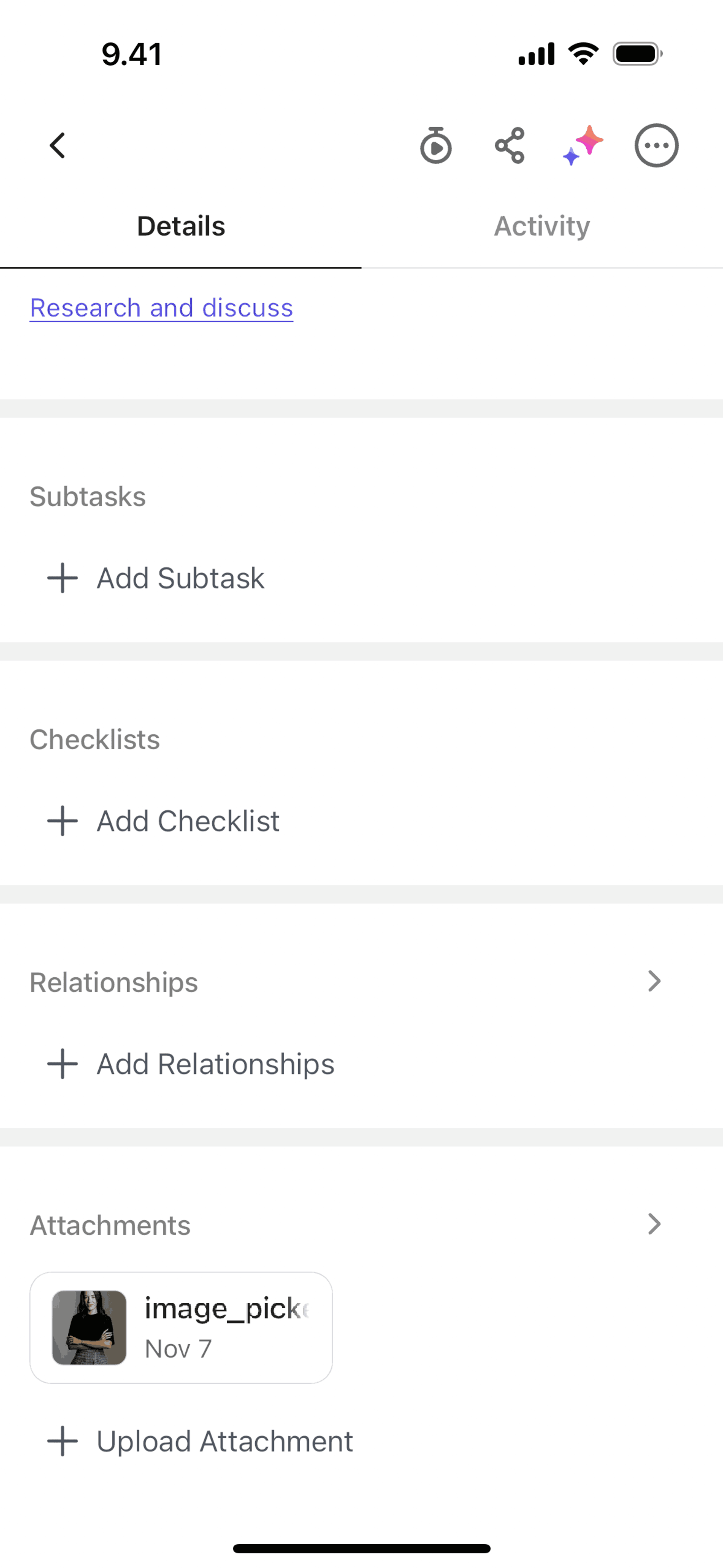 ClickUp iOS Productivity interface screenshot 18