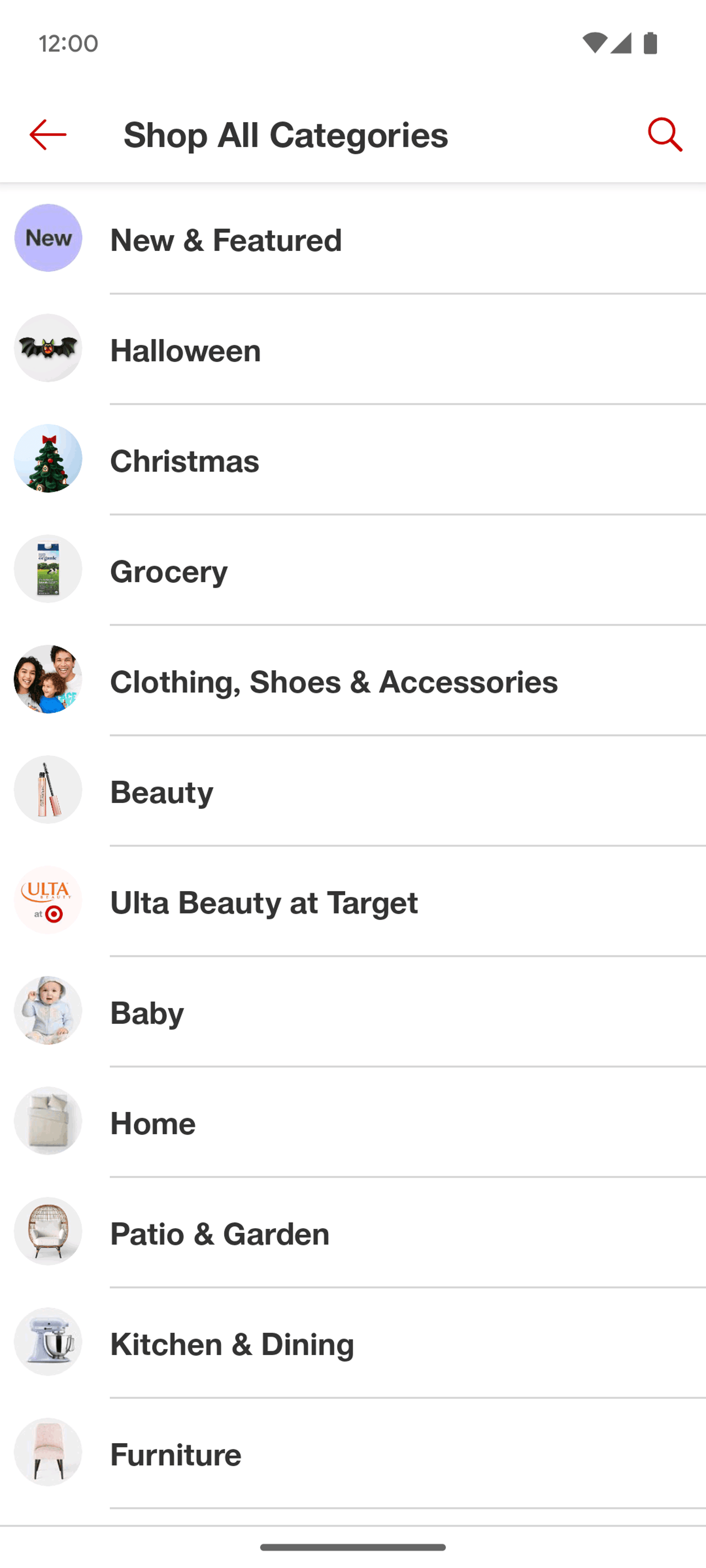 Target Android Shopping interface screenshot 2