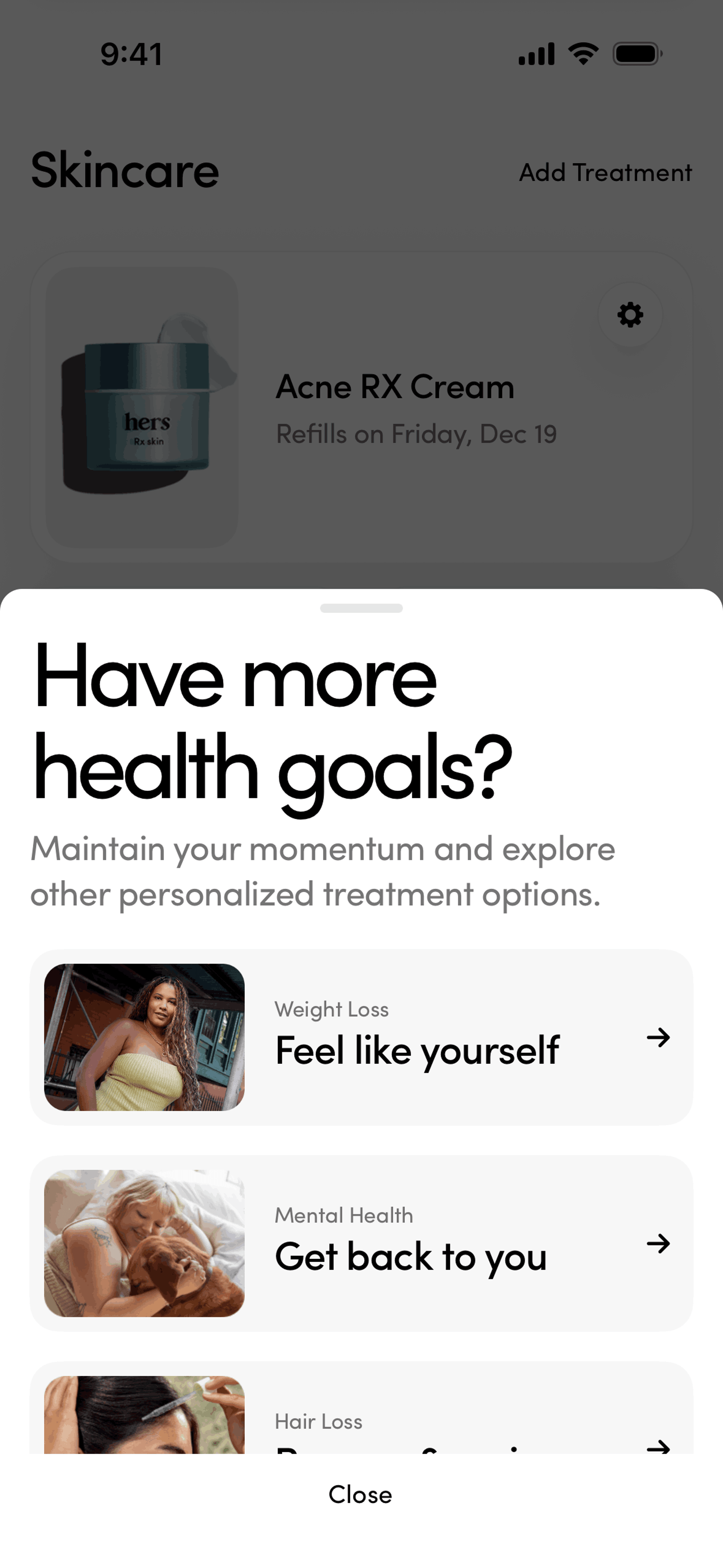 Hers iOS Medical interface screenshot 10