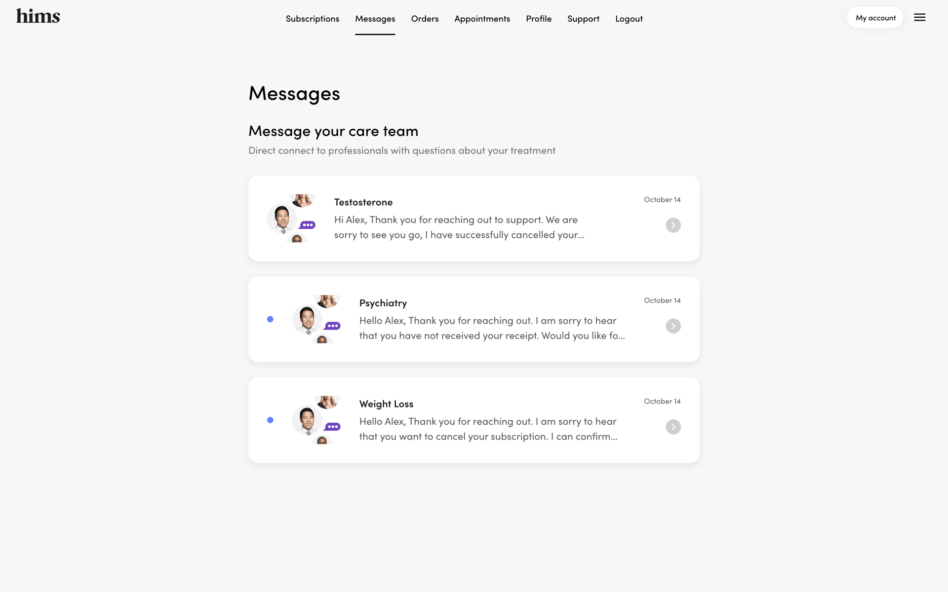 Hims Web Medical interface screenshot 20