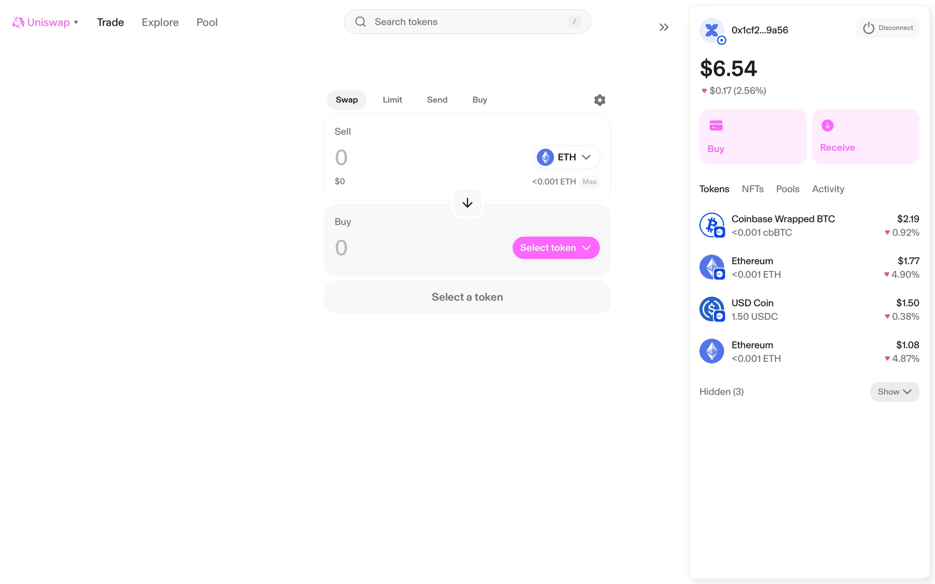 Uniswap Web Finance interface screenshot 20