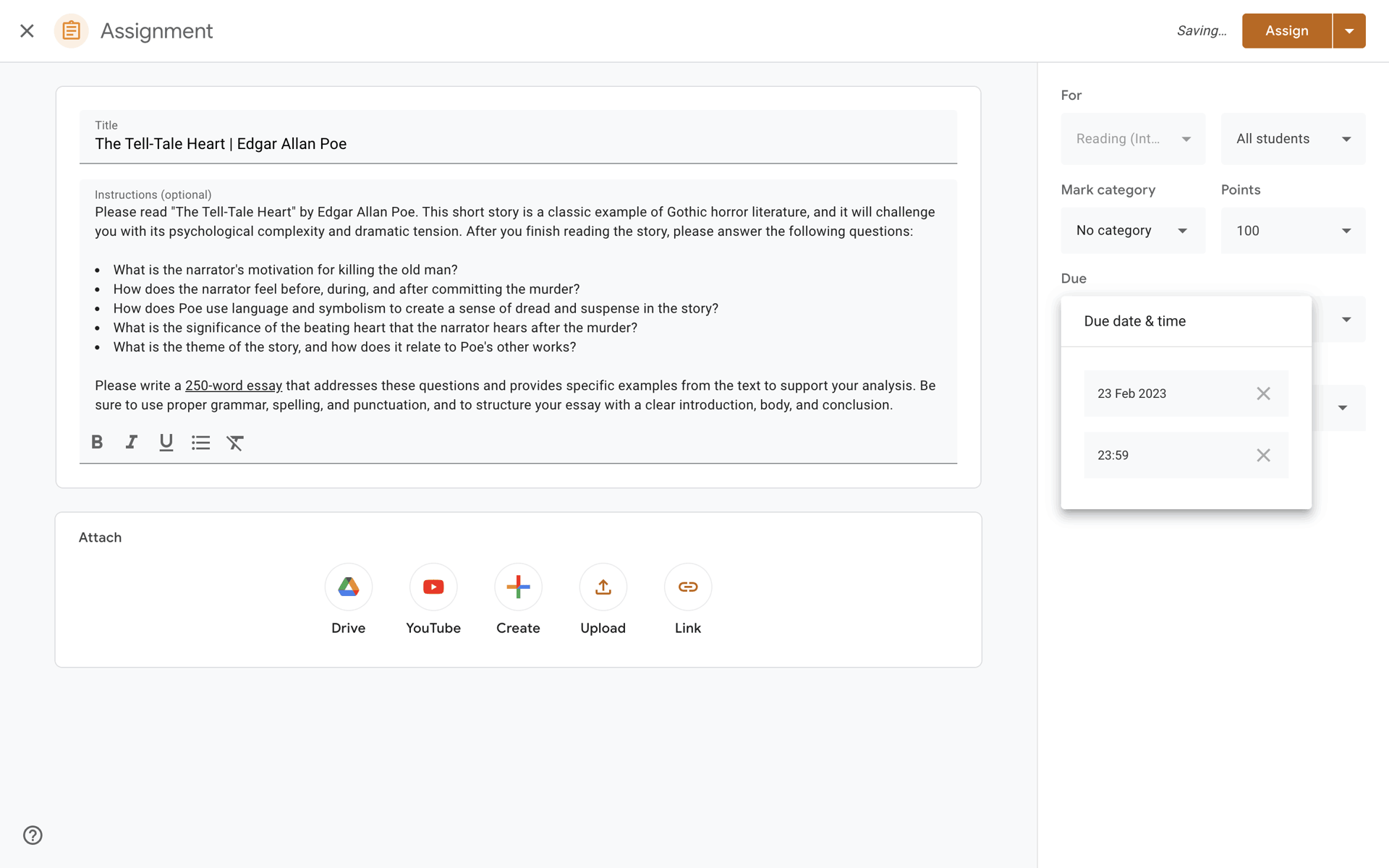 Google Classroom Web Collaboration interface screenshot 23