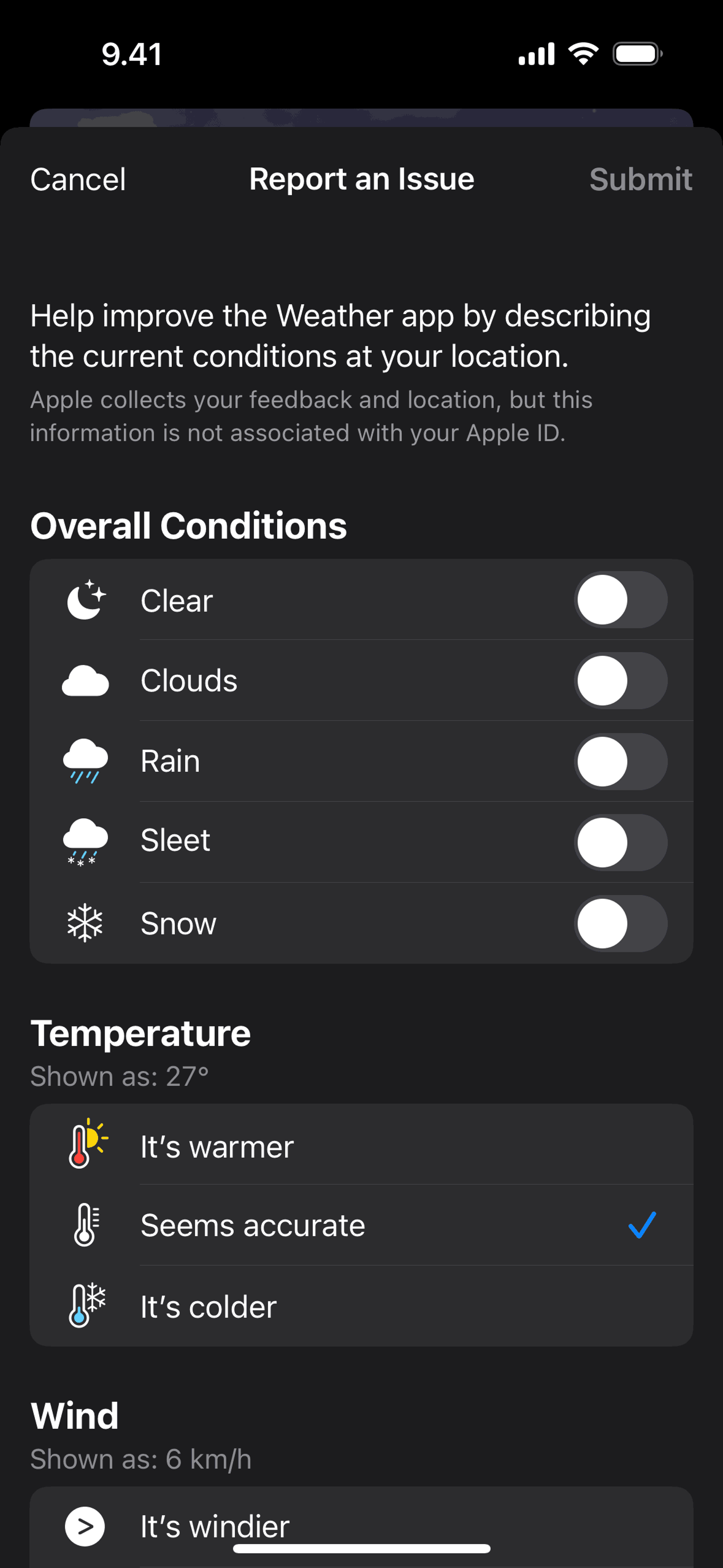 Weather iOS Lifestyle interface screenshot 13