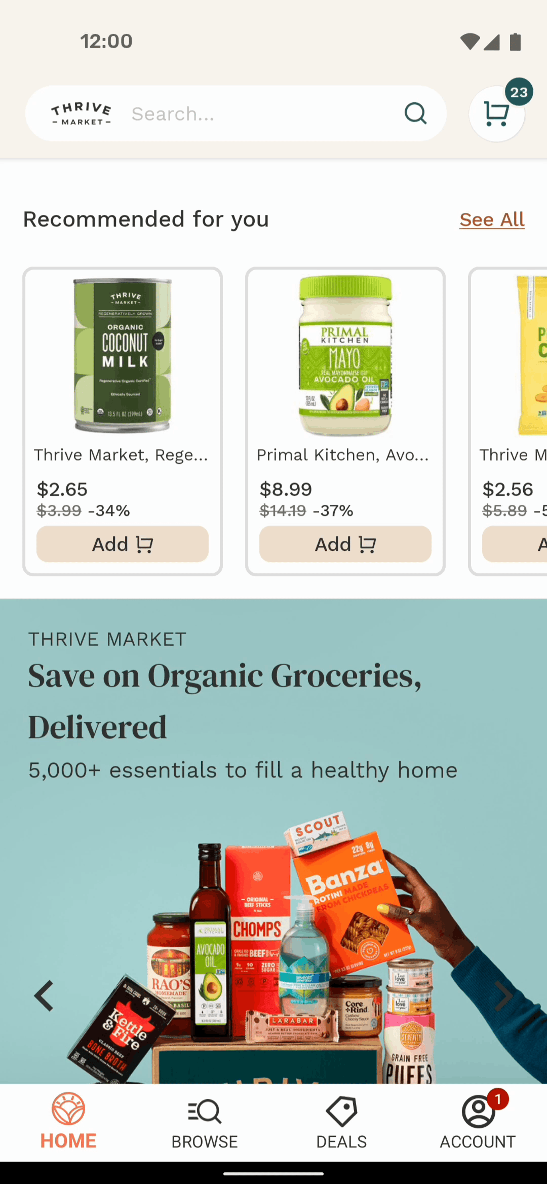 Thrive Market Android Shopping interface screenshot 5