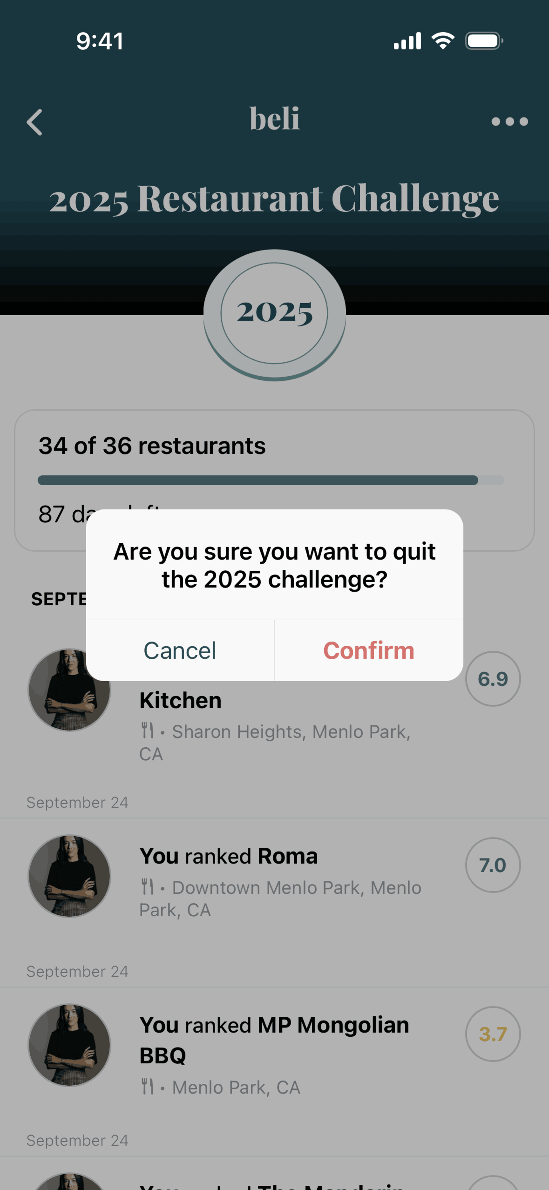 Beli iOS Food & Drink interface screenshot 12