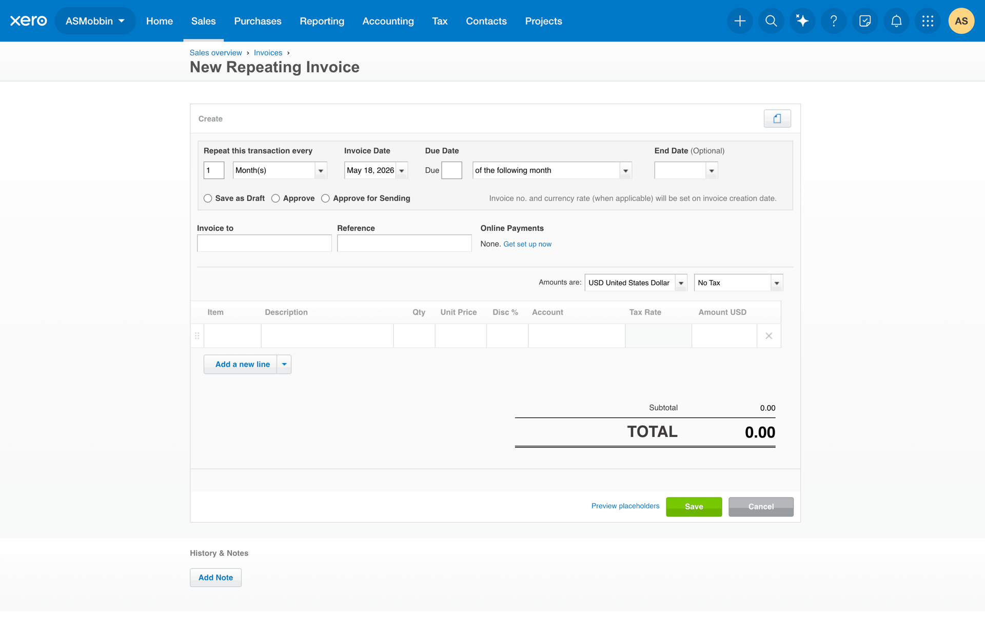 Xero Web Business interface screenshot 7