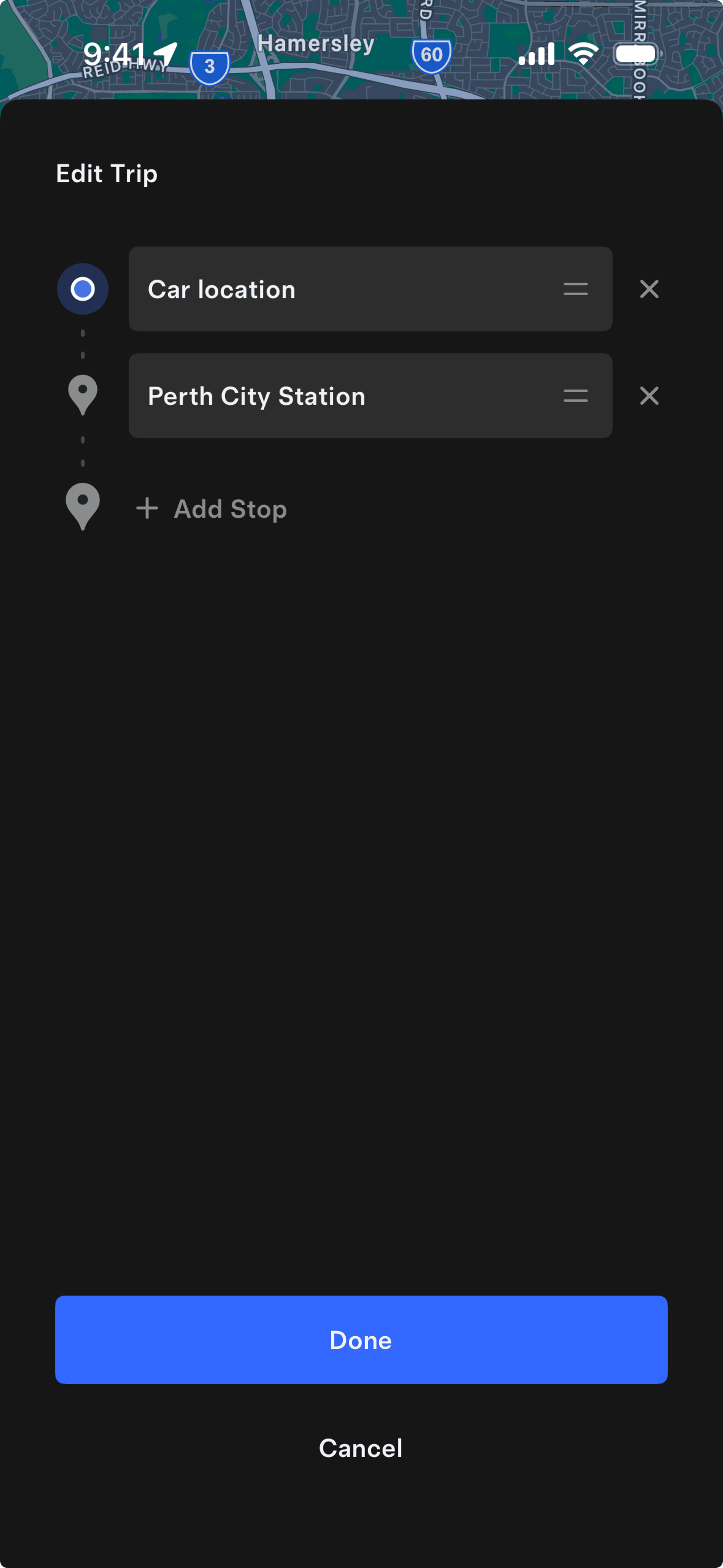 Tesla iOS Travel & Transportation interface screenshot 6