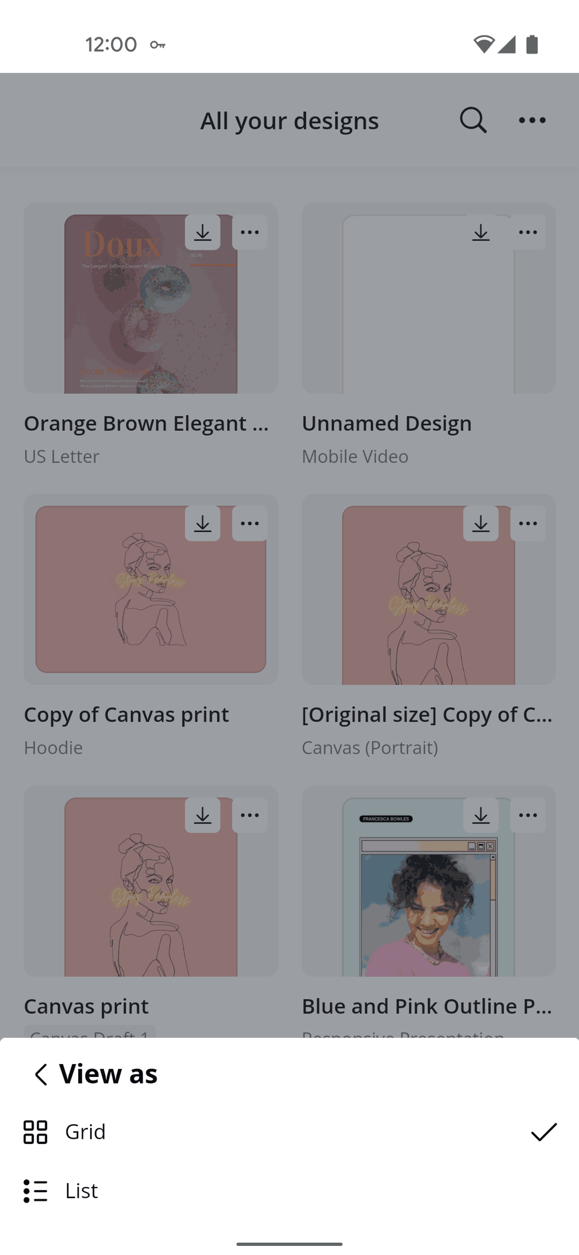 Canva Android Photo & Video interface screenshot 15