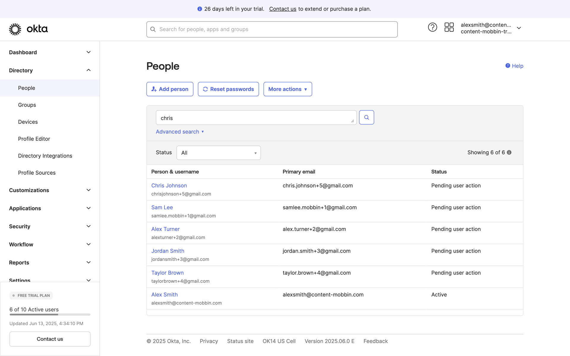 Okta Web Developer Tools interface screenshot 16