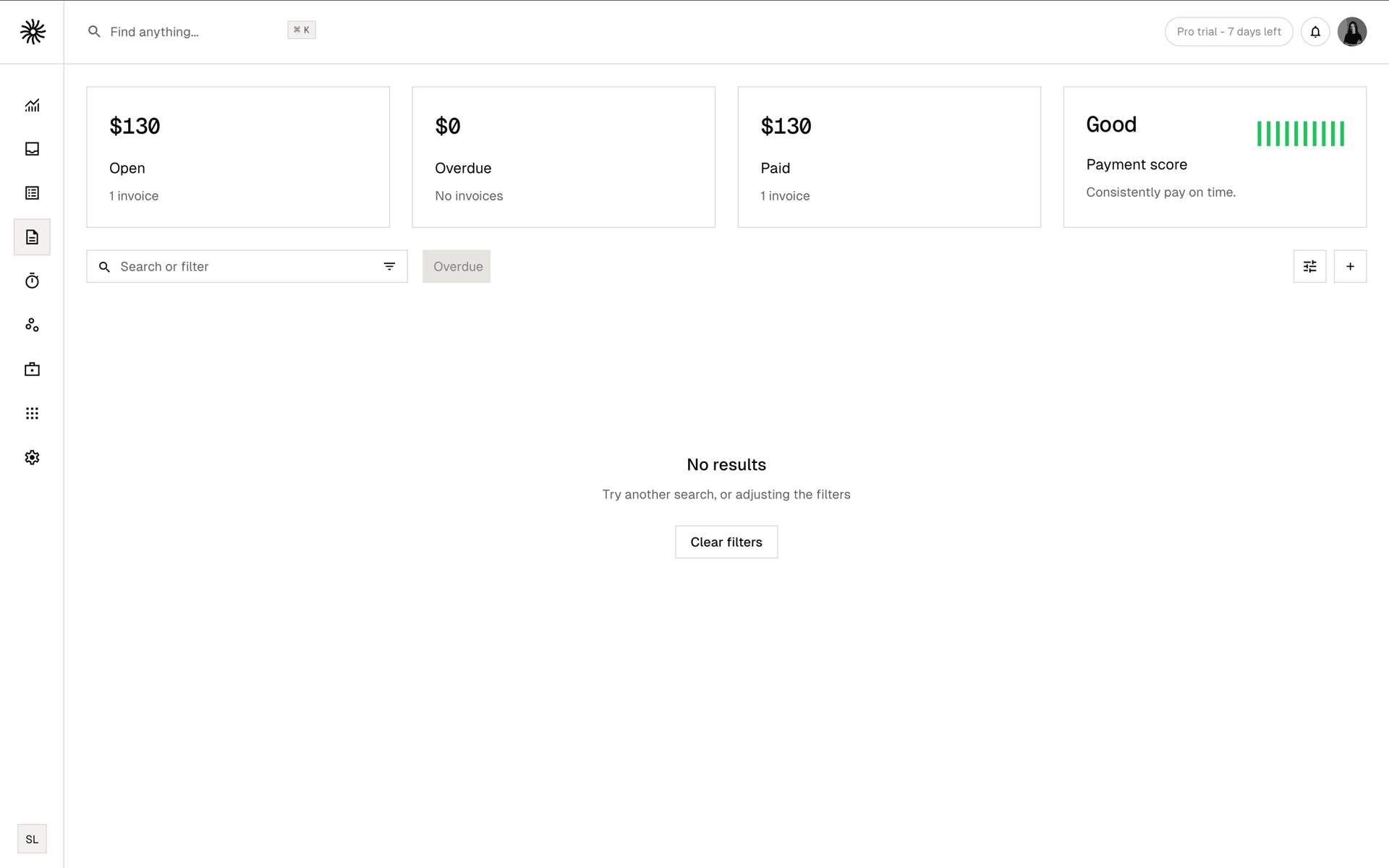 Midday Web Finance interface screenshot 15