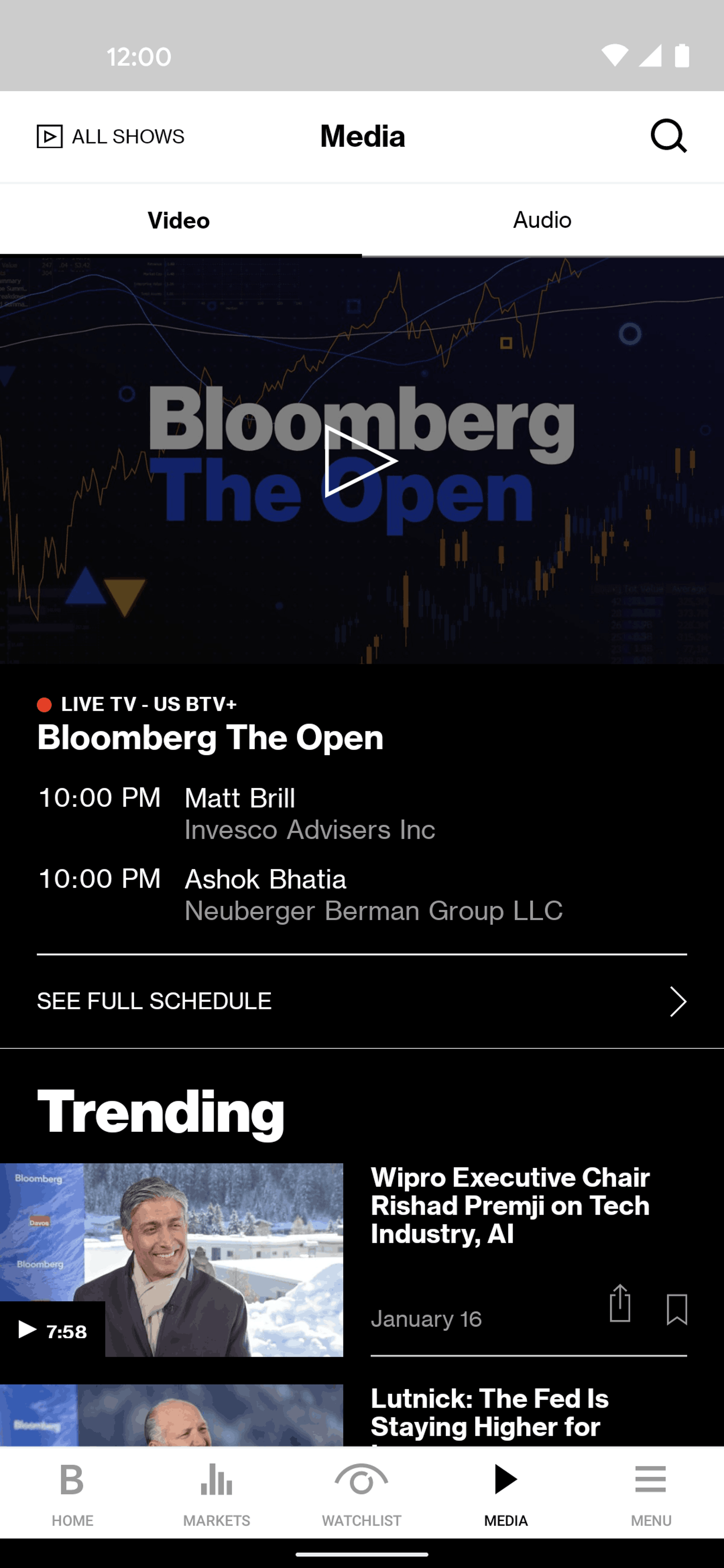 Bloomberg Android News interface screenshot 3