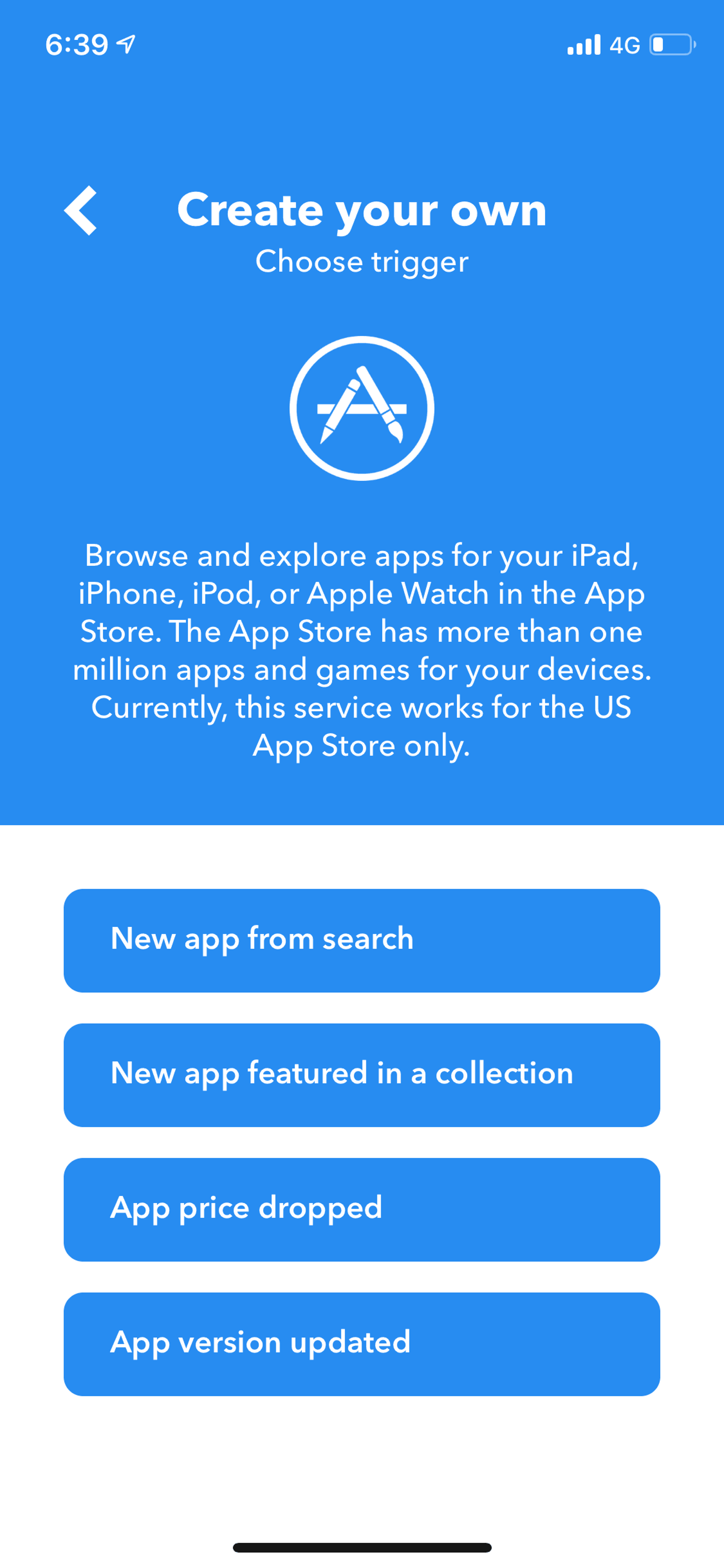 IFTTT iOS Productivity interface screenshot 18