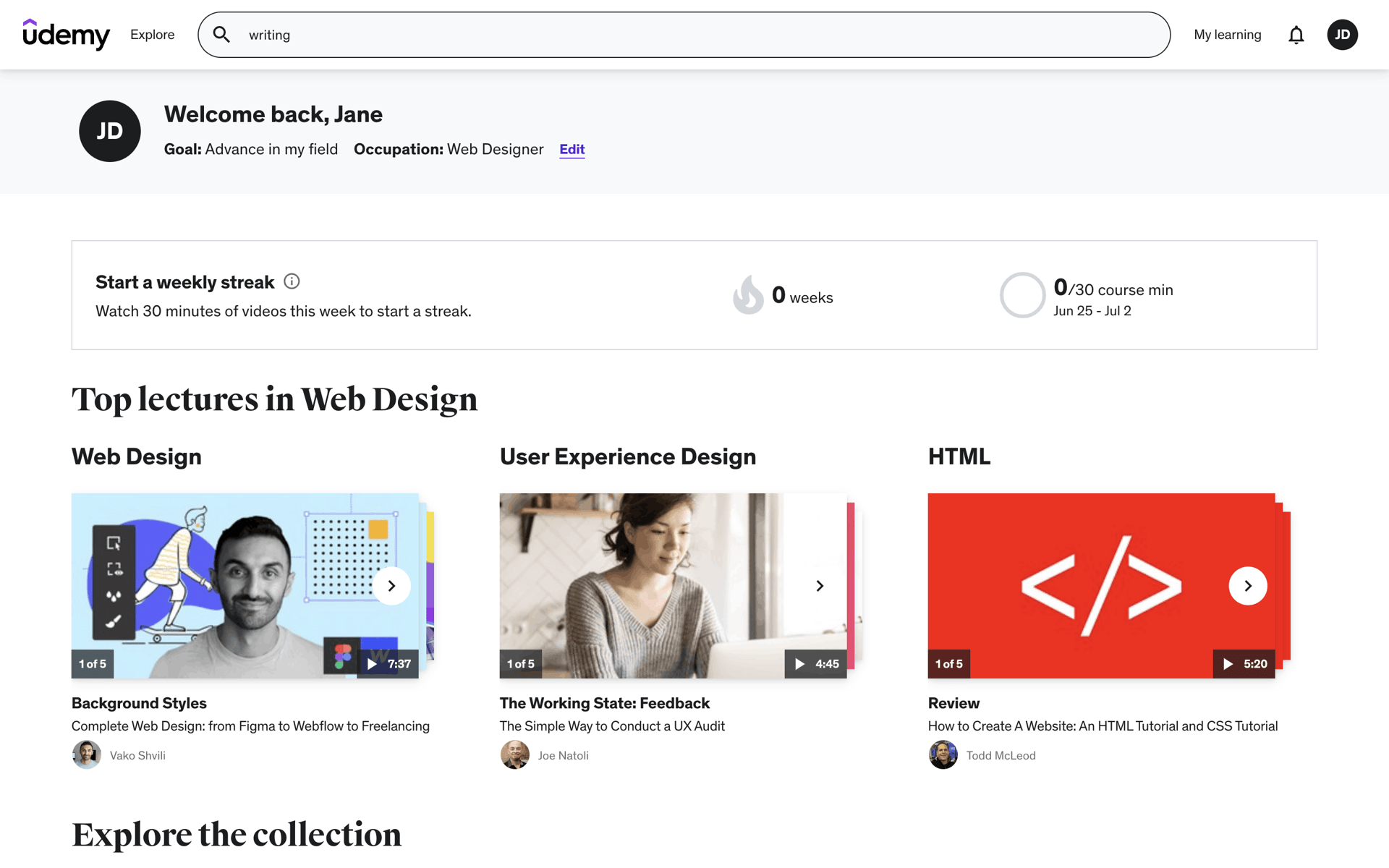 Udemy Web Education interface screenshot 12