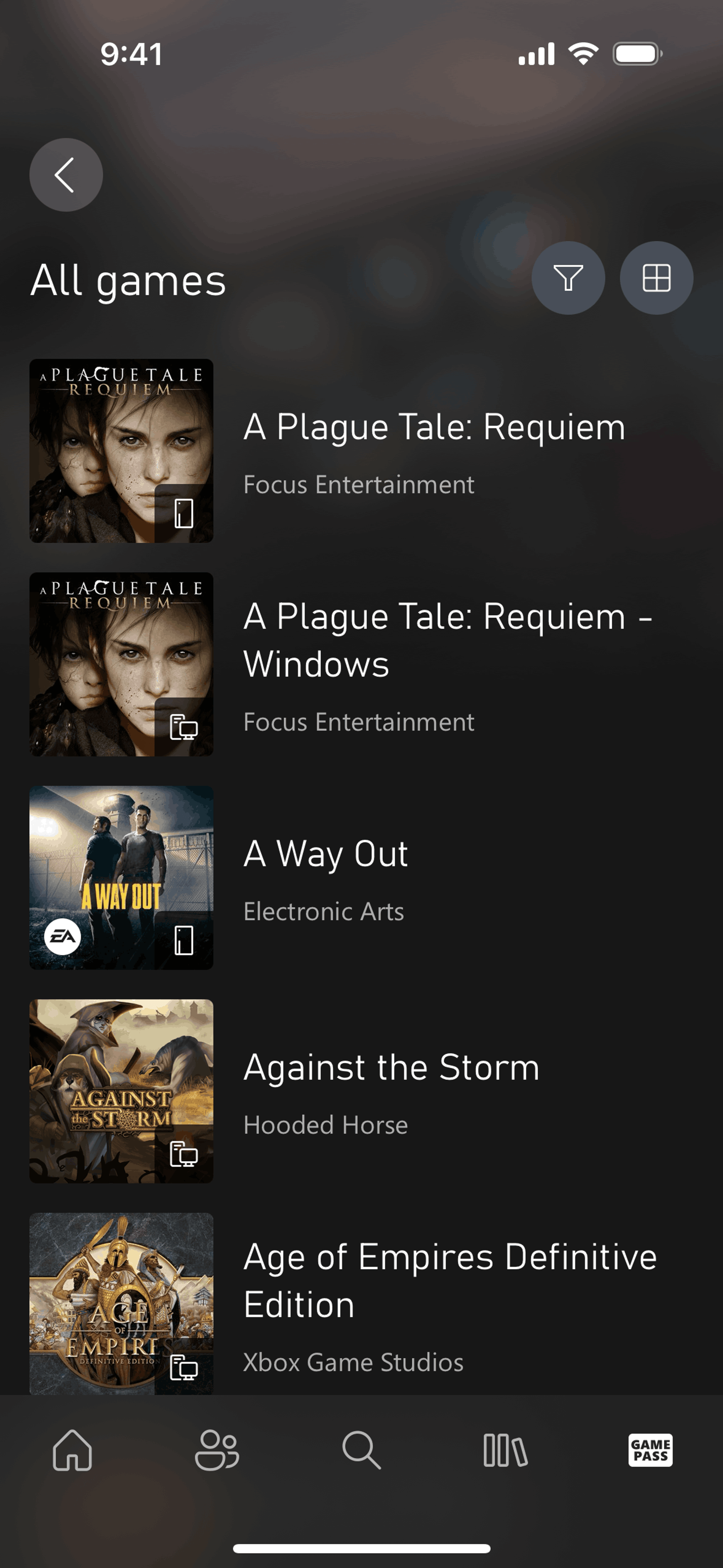 Xbox iOS Entertainment interface screenshot 20