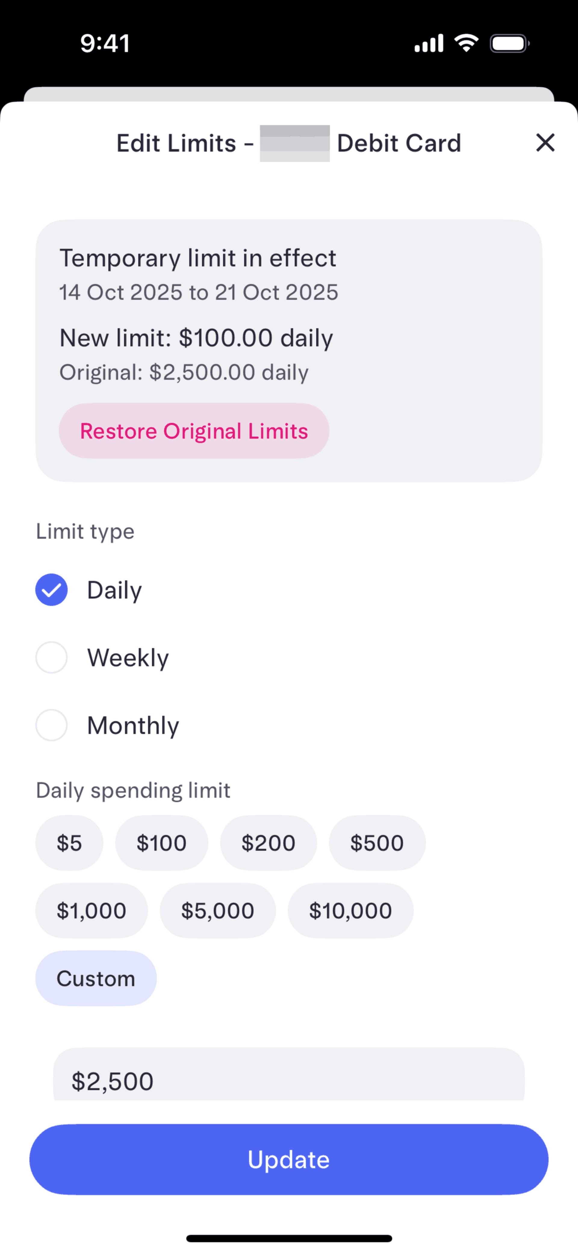 Mercury iOS Finance interface screenshot 18