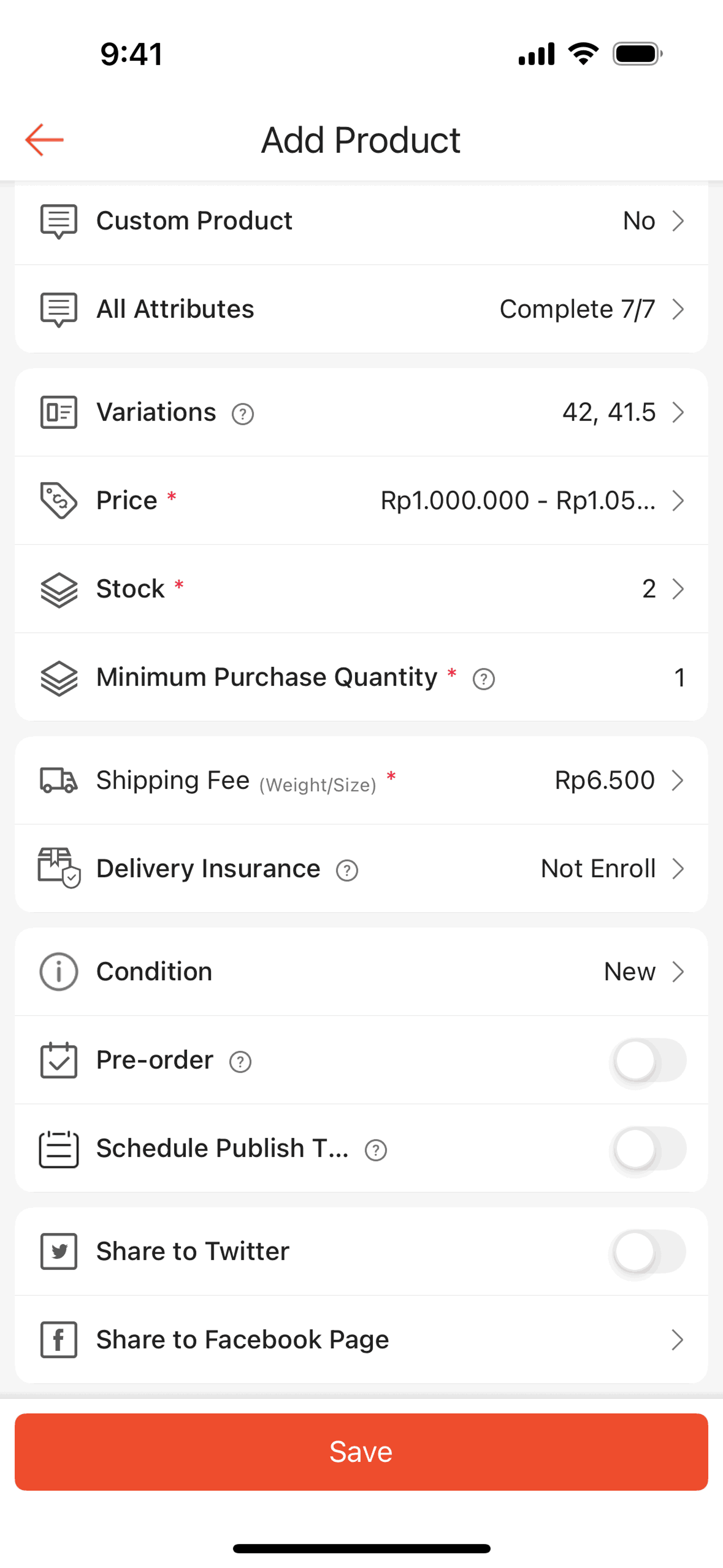 Shopee iOS Shopping interface screenshot 9