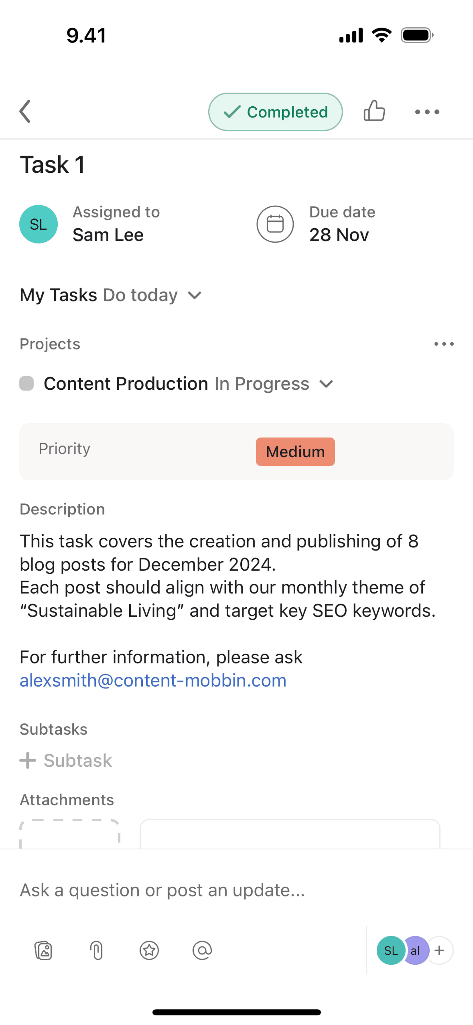 Asana iOS Business interface screenshot 18