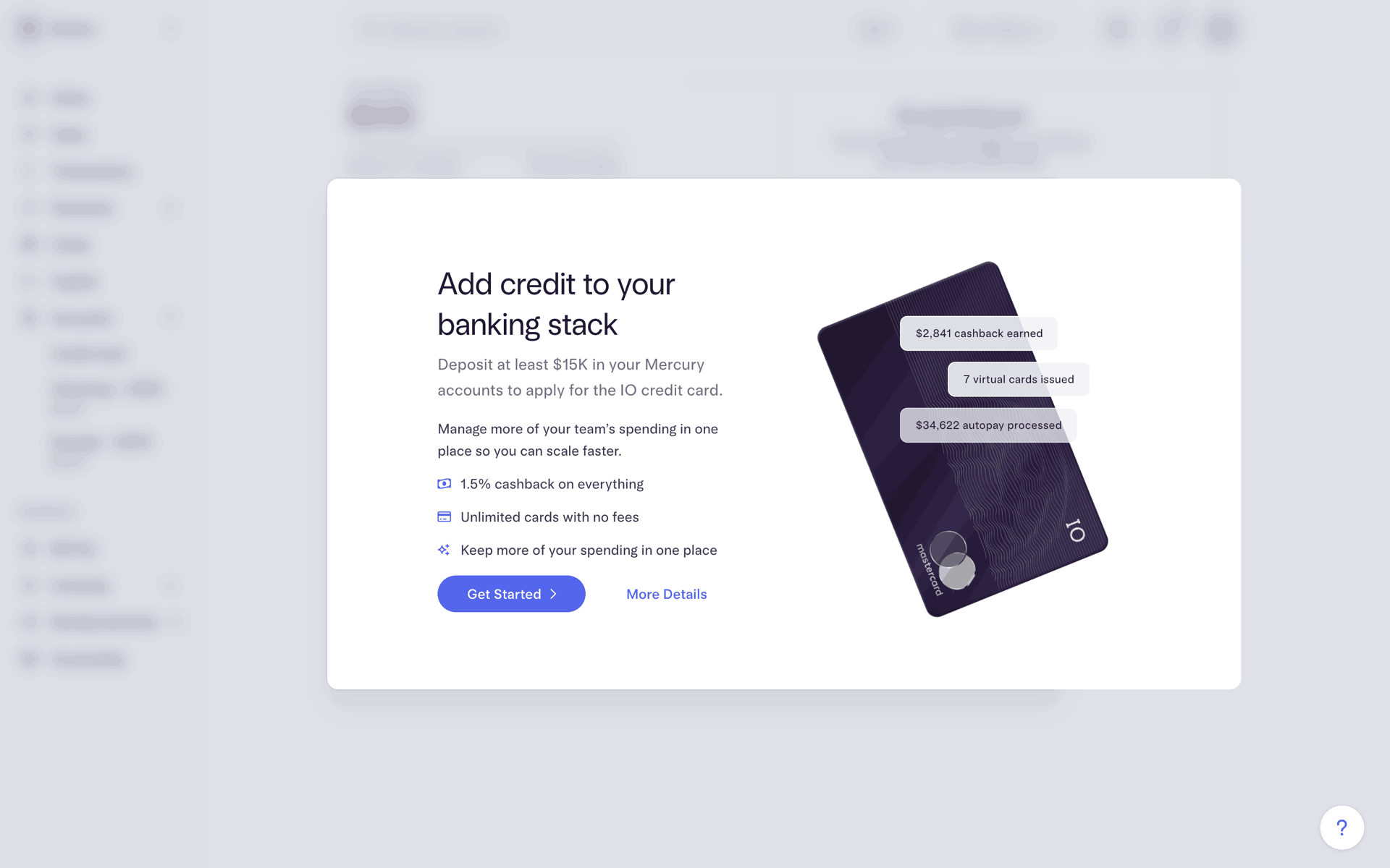Mercury Web Finance interface screenshot 12