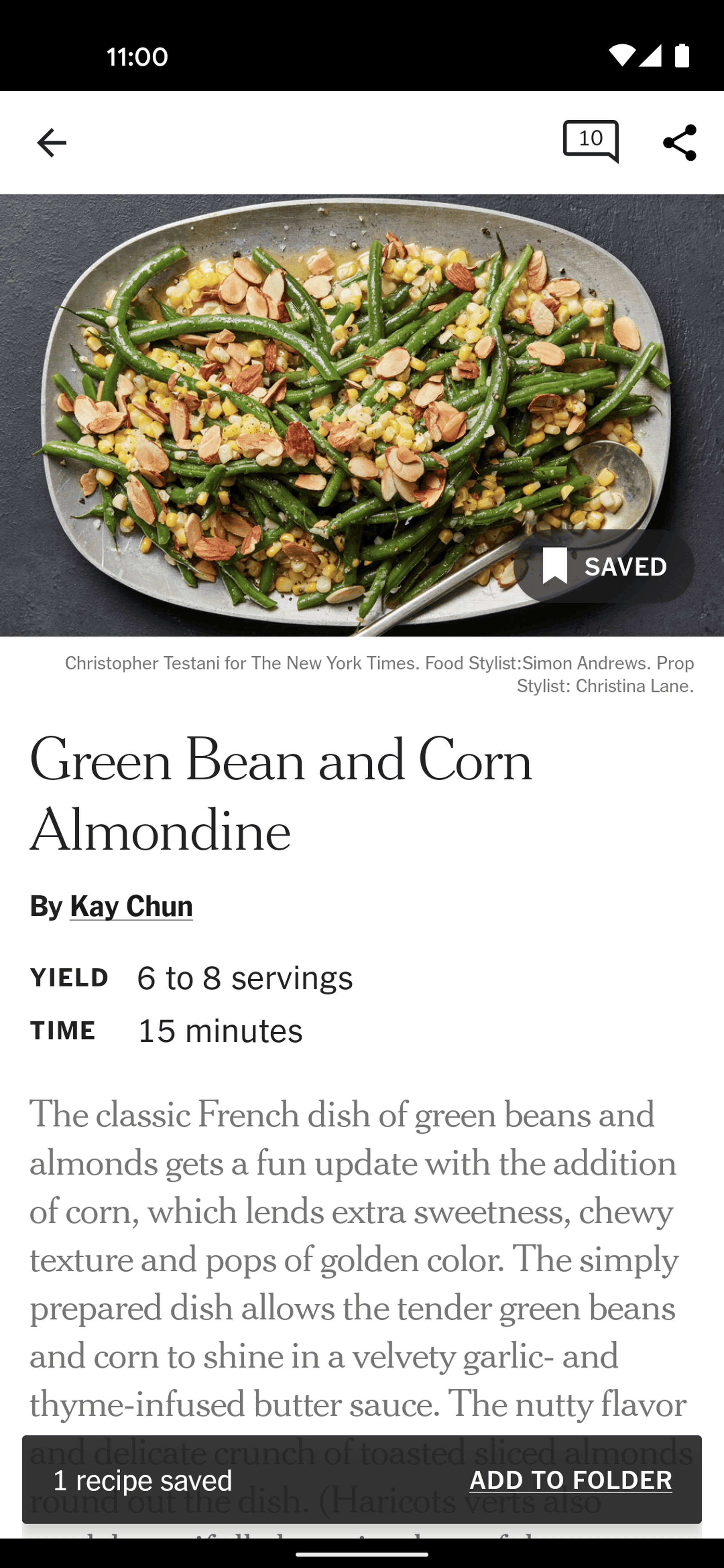 NYT Cooking Android Food & Drink interface screenshot 5
