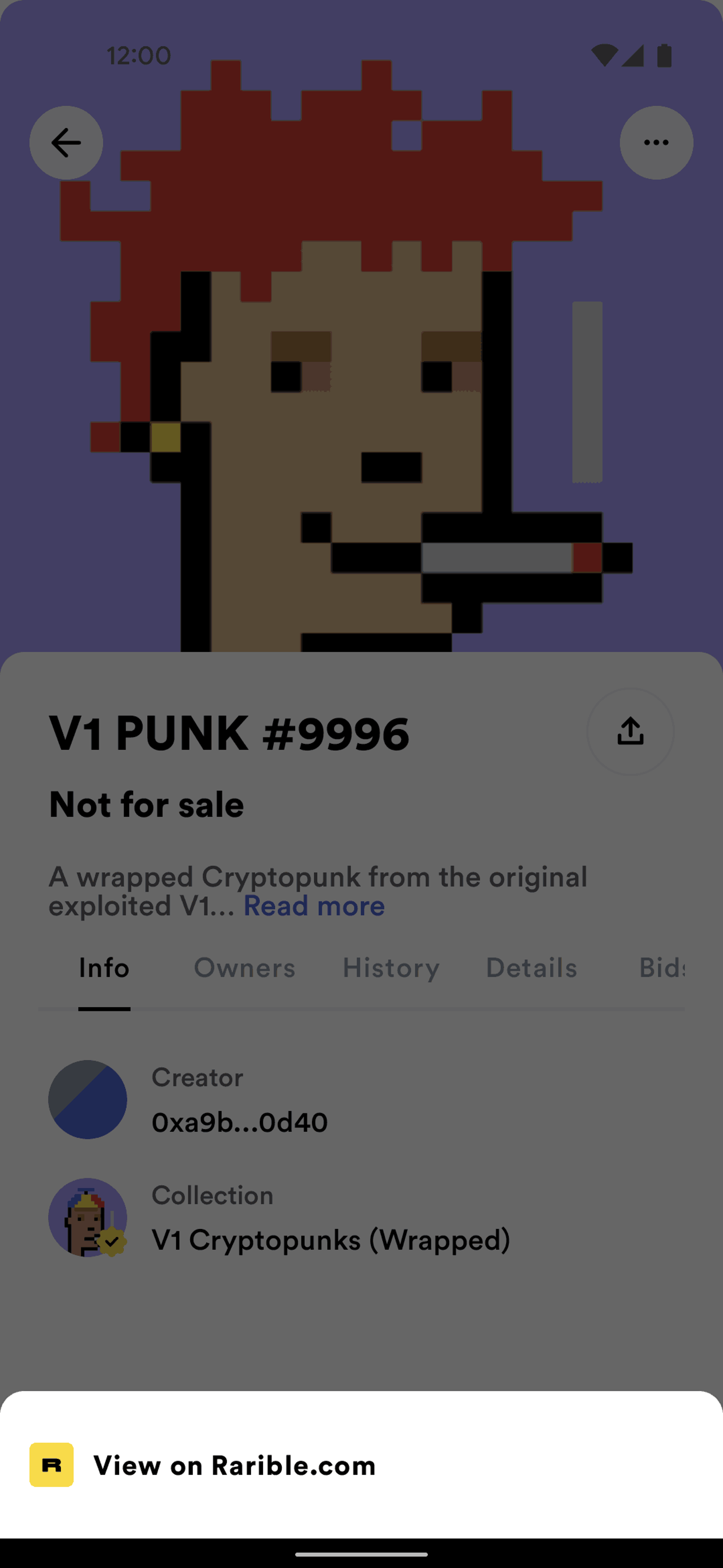 Rarible Android Shopping interface screenshot 12