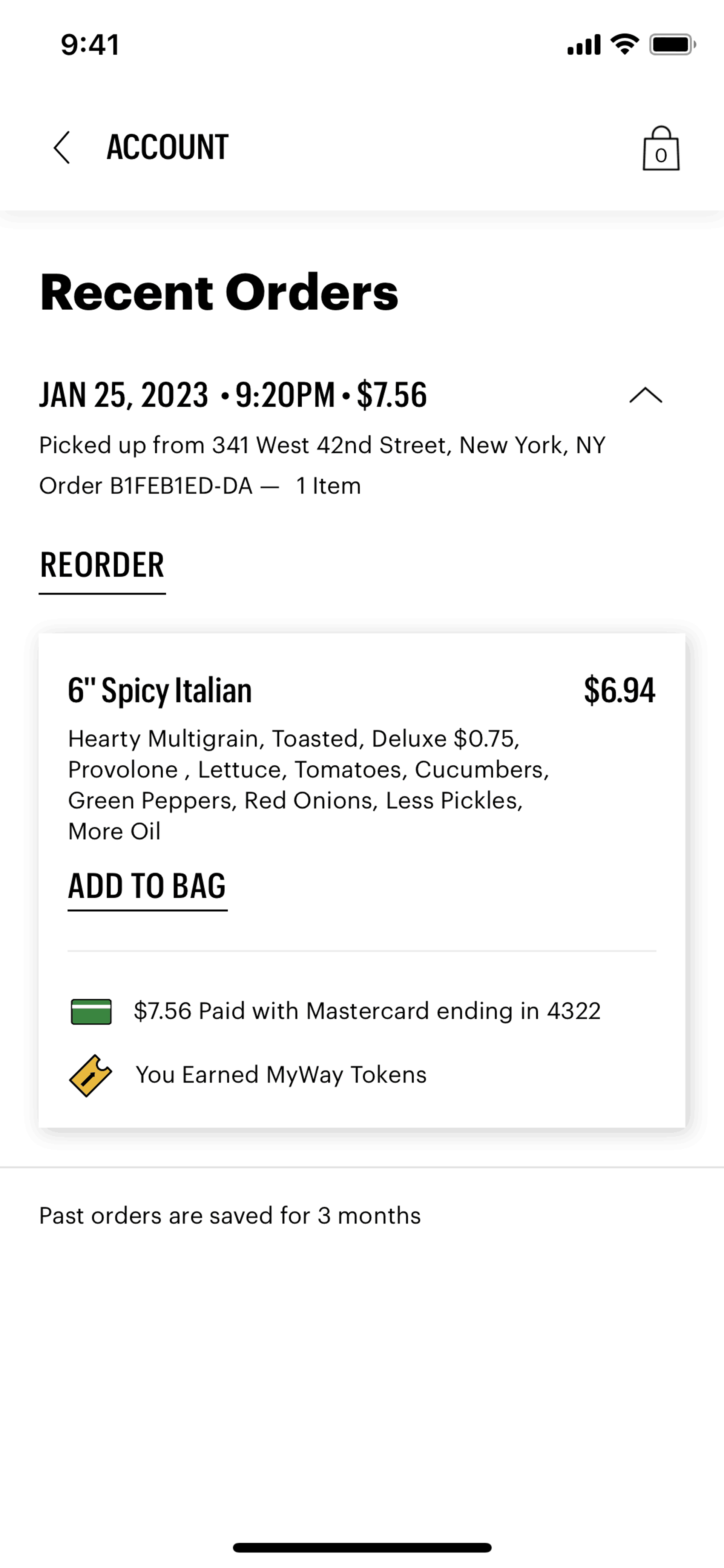 Subway iOS Food & Drink interface screenshot 16