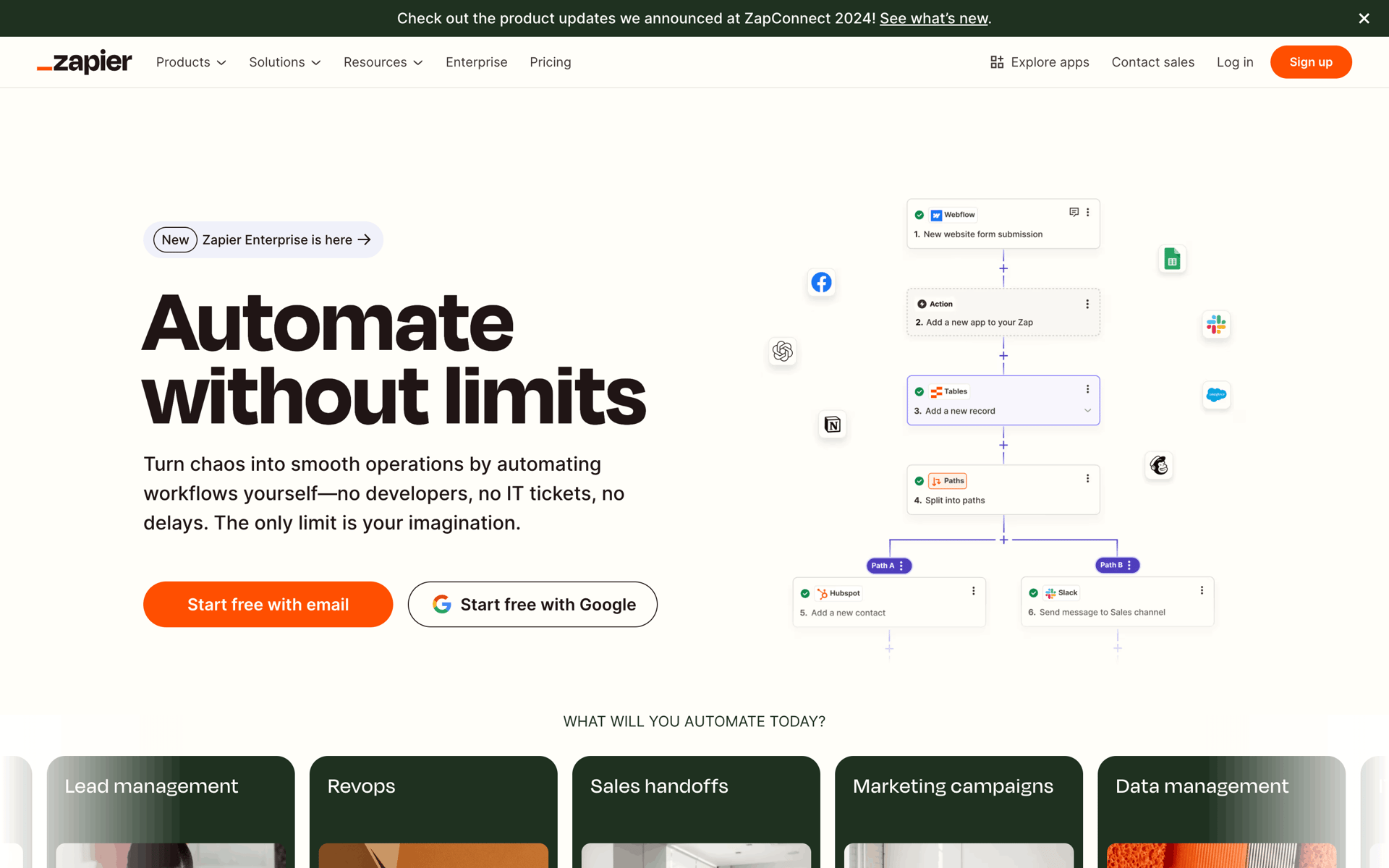 Zapier Web Productivity interface screenshot 1