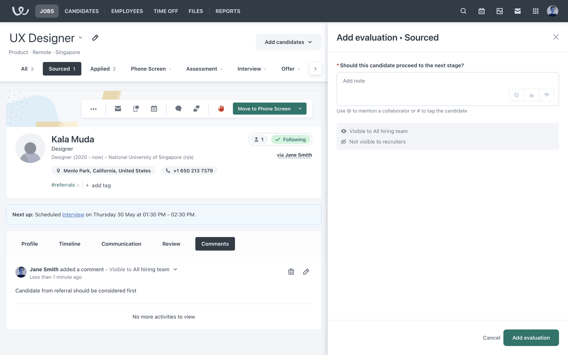 Workable Web AI interface screenshot 12