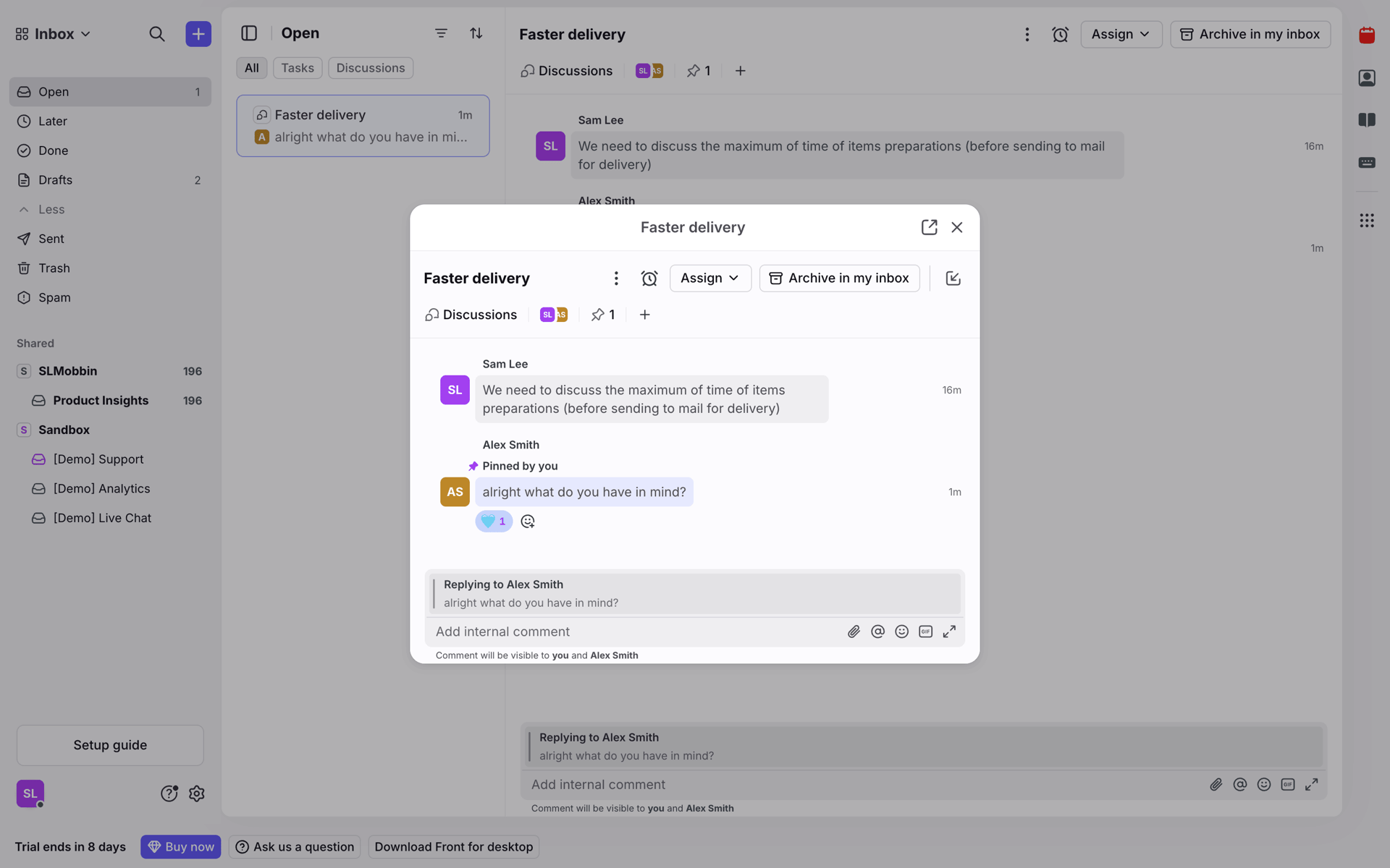 Front Web Business interface screenshot 15