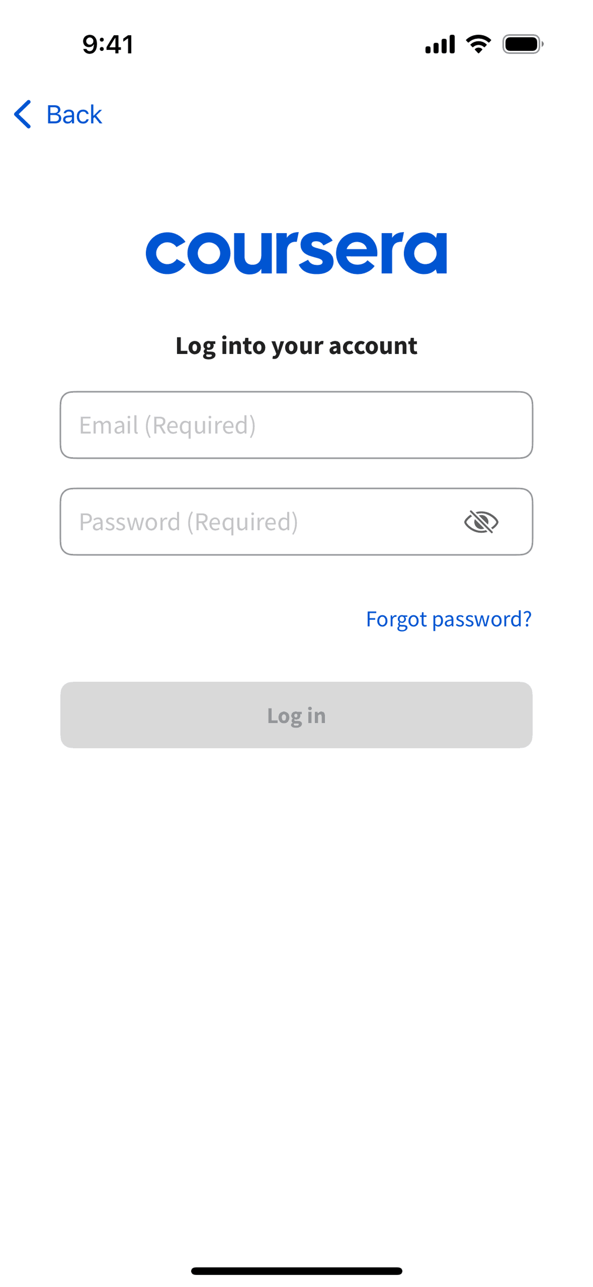 Coursera iOS Education interface screenshot 4