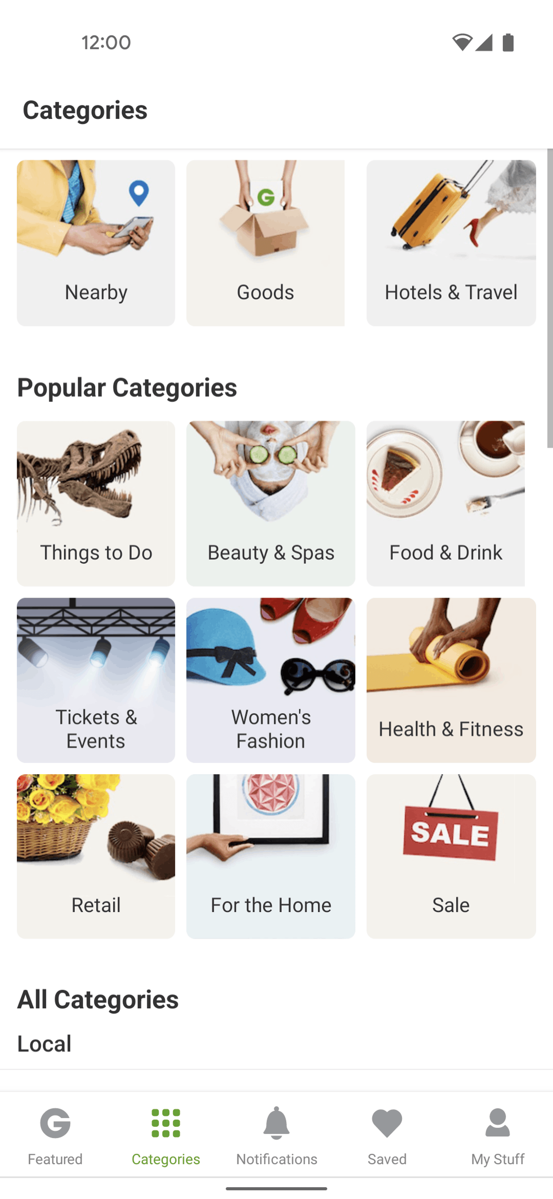 Groupon Android Shopping interface screenshot 2