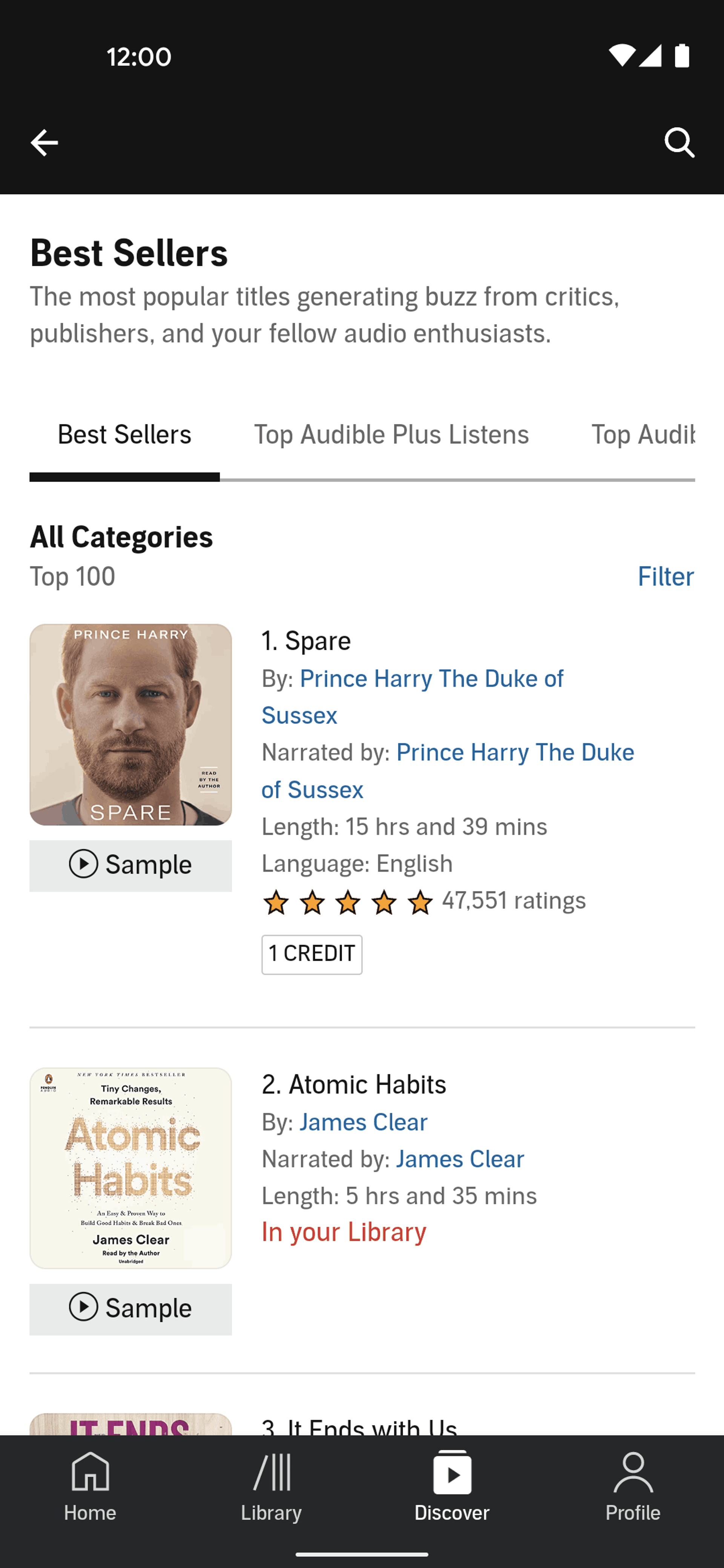 Audible Android Entertainment interface screenshot 18